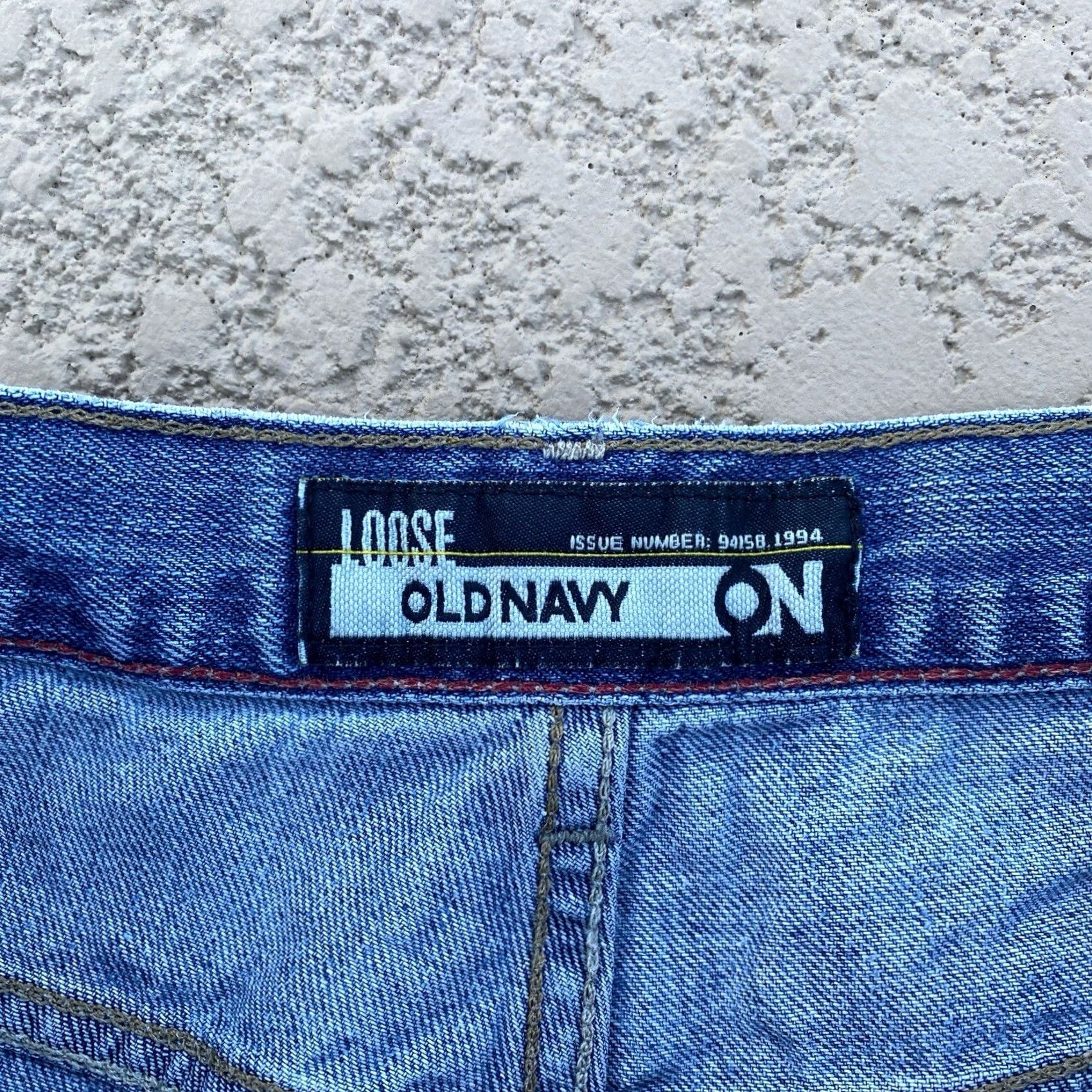 Old Navy VINTAGE Old Navy Jeans Mens Fit Loose Baggy Wide Leg Blue 36x32 Y2K 90s Jeans Mens Retro 90s Guitar Logo Streetwear Baggy Relaxed Blue Pants Size US 36 / EU 52 - 5 Thumbnail