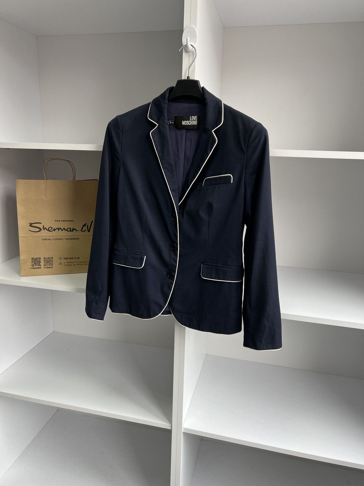 Designer × Moschino × Vintage Vintage Love Moschino Navy Women’s Blazer Size M / US 6-8 / IT 42-44 - 3 Thumbnail