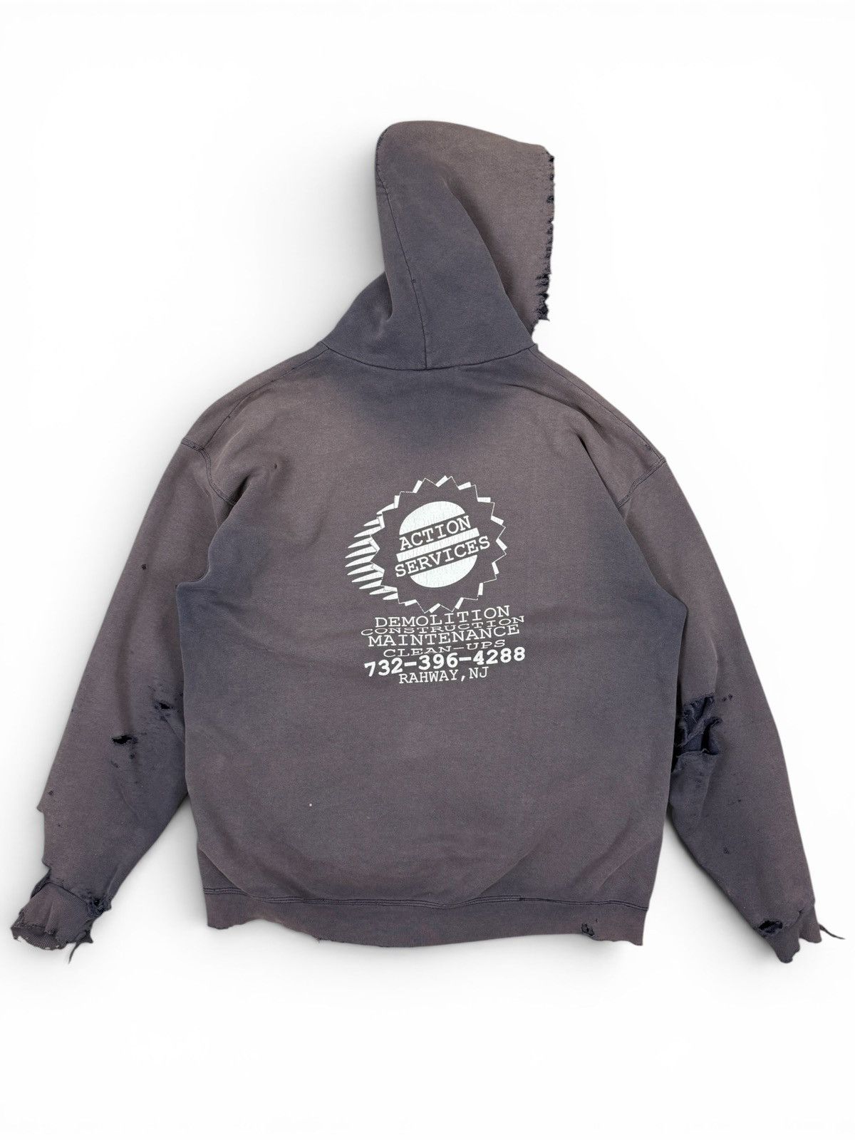 Vintage Vintage Thrashed Faded Distressed Hoodie Size US L / EU 52-54 / 3 - 5 Thumbnail
