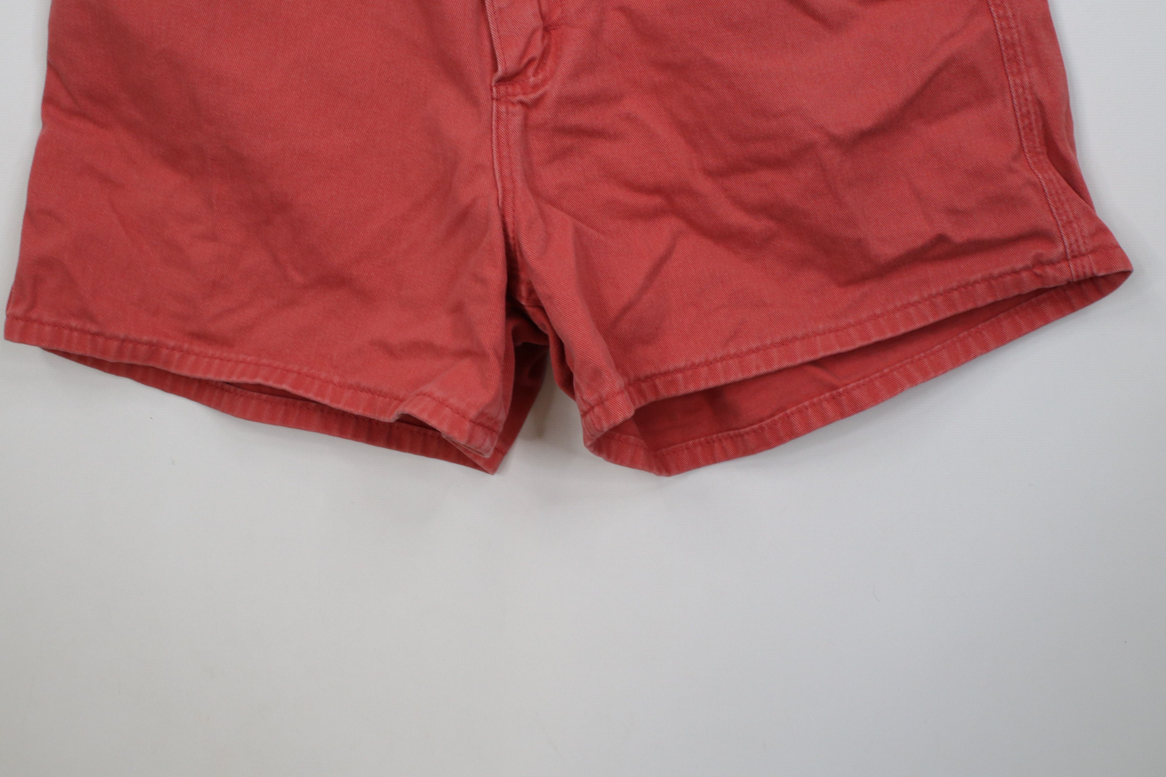 Lee Vintage 90s Lee Above Knee Buckle Back Shorts Red Cotton USA Size 28" / US 6 / IT 42 - 4 Thumbnail