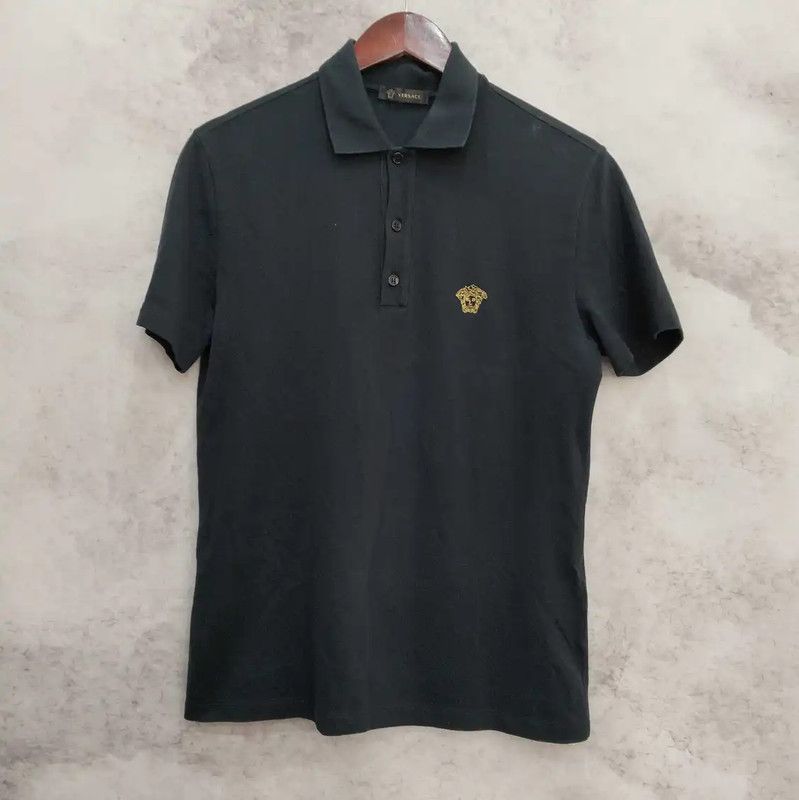 Versace Versace Black Cotton Short Sleeve Polo 0089 Size US XS / EU 42 / 0 - 1 Thumbnail