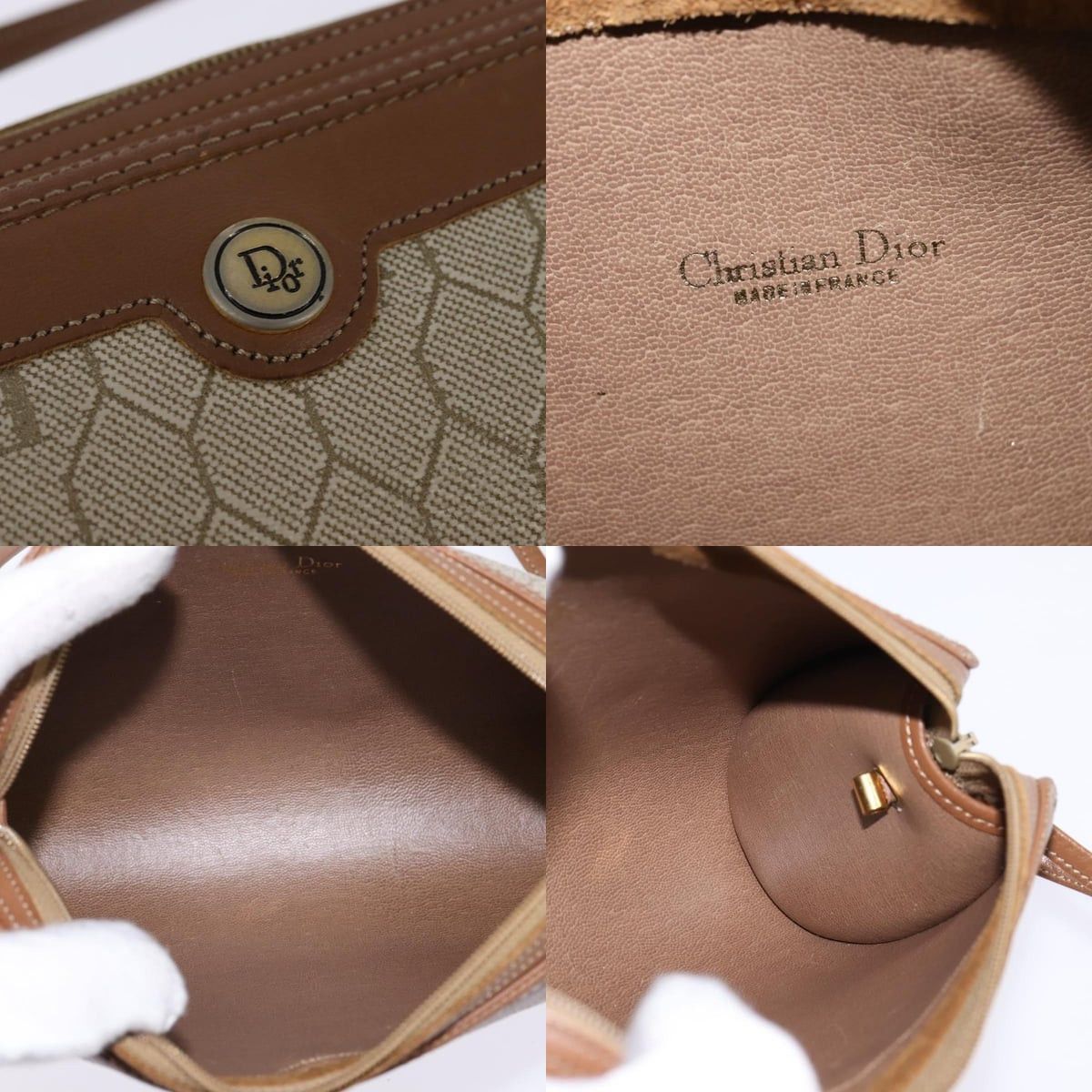Dior DIOR Honeycomb Canvas Shoulder Bag Pvc Beige Gold Size ONE SIZE - 11 Thumbnail