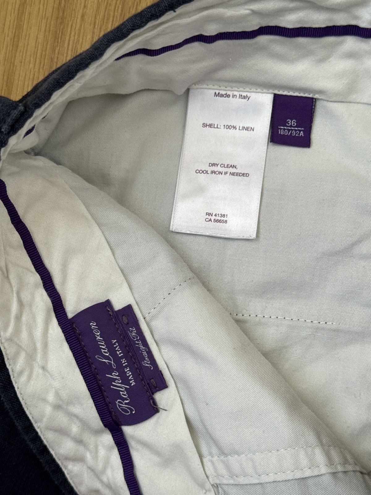 Ralph Lauren Purple Label Polo Ralph Lauren Purple Label Navy Linen Shorts Blanc Size US 36 / EU 52 - 3 Thumbnail