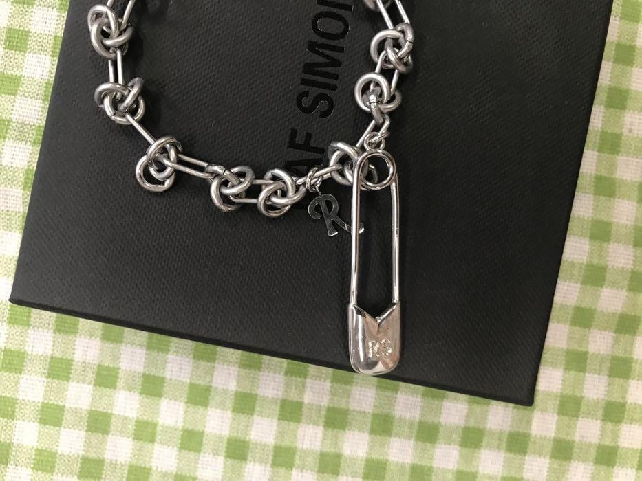 Raf Simons Safety Pin R Logo Bracelet Grailed