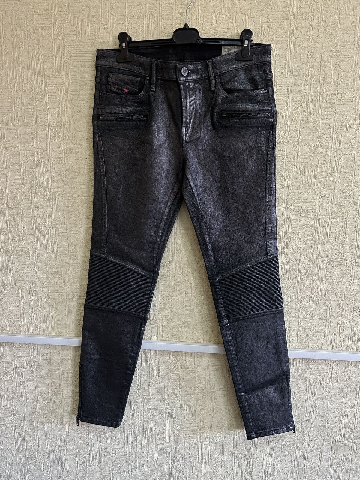 Diesel Diesel Jeans Biker Style Stretch Super Slim-Skinny Black Size 29" - 9 Thumbnail