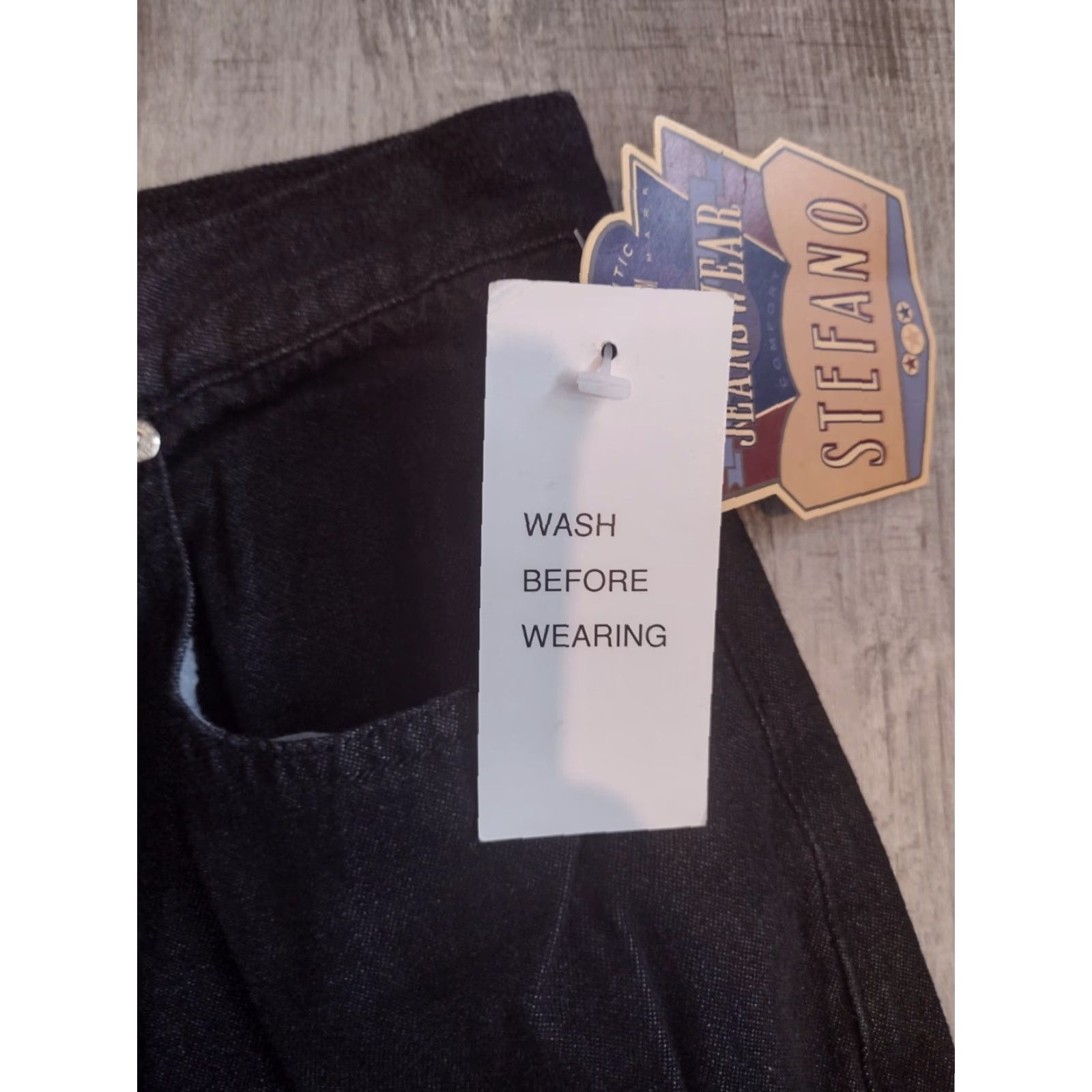 Vintage VINTAGE Stefano High Rise Jeans Women's 14 Denim Black 90s Mom NOS Pattern: Solid, Button, Zip Closure, Pockets, Diamond Side Design - 100% Cotton Size 36" / US 14 / IT 50 - 7 Thumbnail