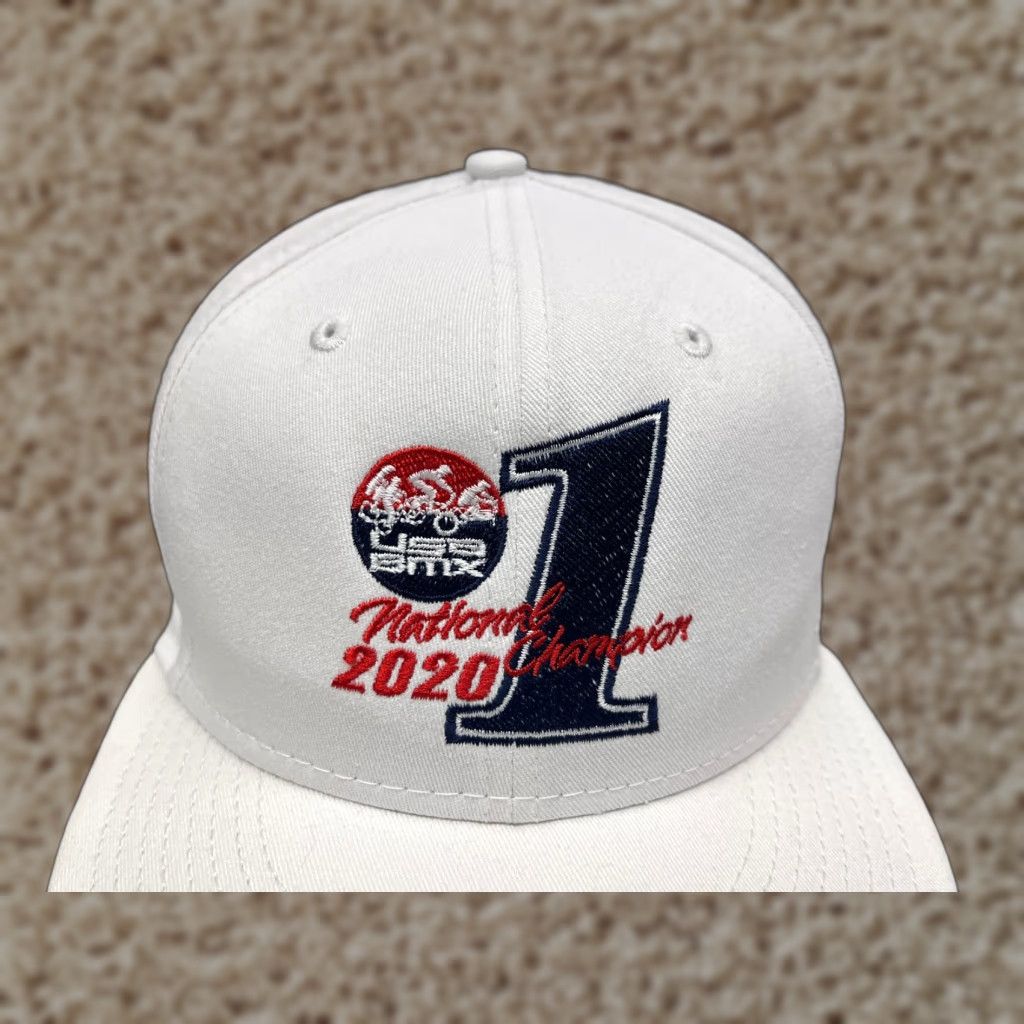 New Era USA BMX National Champion 2020 Hat Adult One Size White Cotton Snap Back BMX Size ONE SIZE - 1 Thumbnail