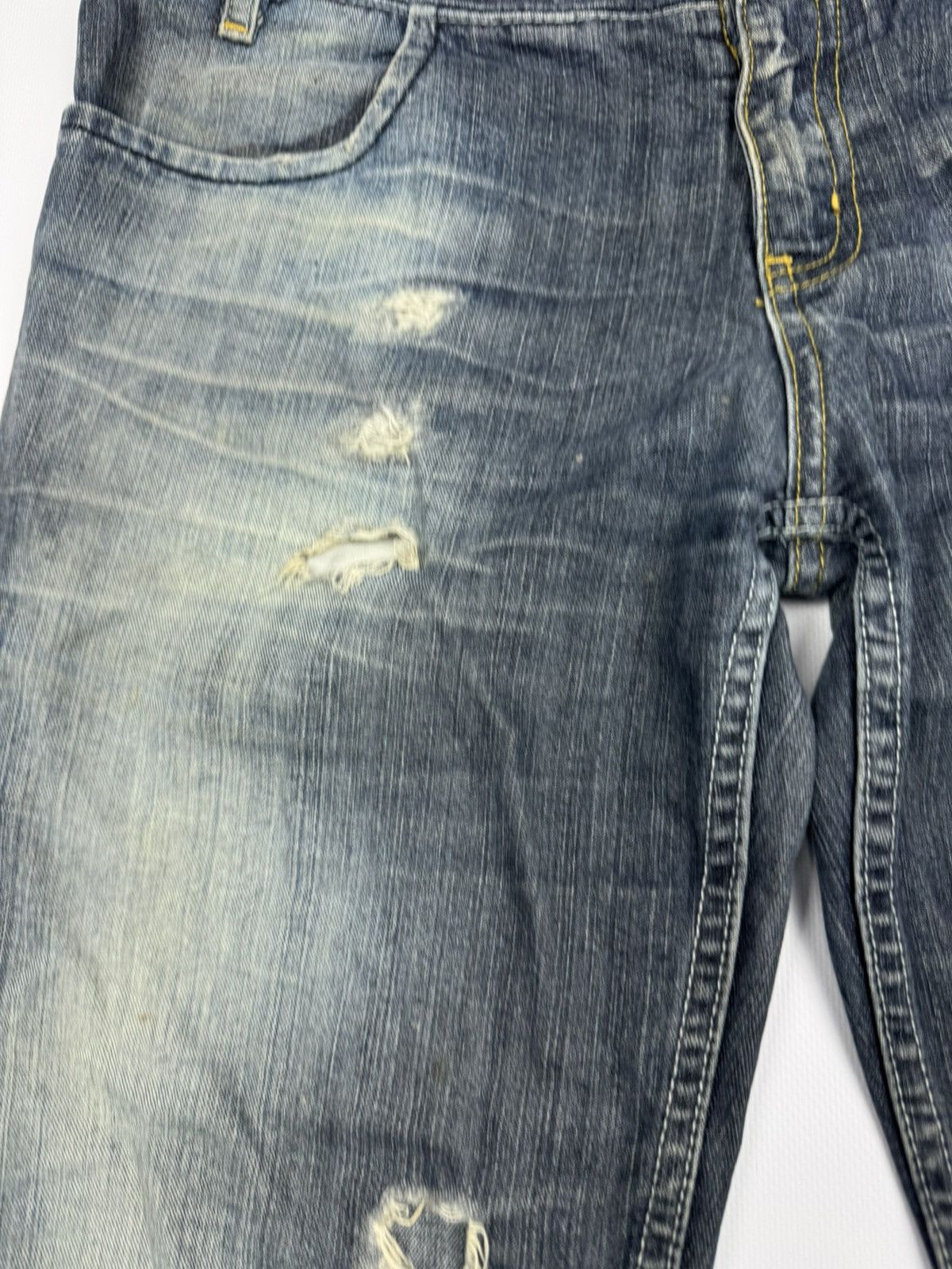 Dolce & Gabbana Vintage 00s Dolce Gabbana Flared Distressed Y2k Jeans Size 31" - 16 Thumbnail