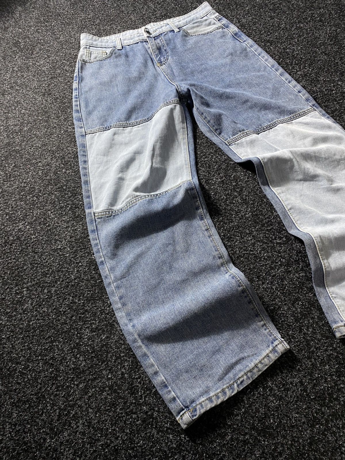 If Six Was Nine × Japanese Brand × Vintage Vintage 90s Y2K Patchwork Jeans baggy pants Size 31" - 2 Thumbnail