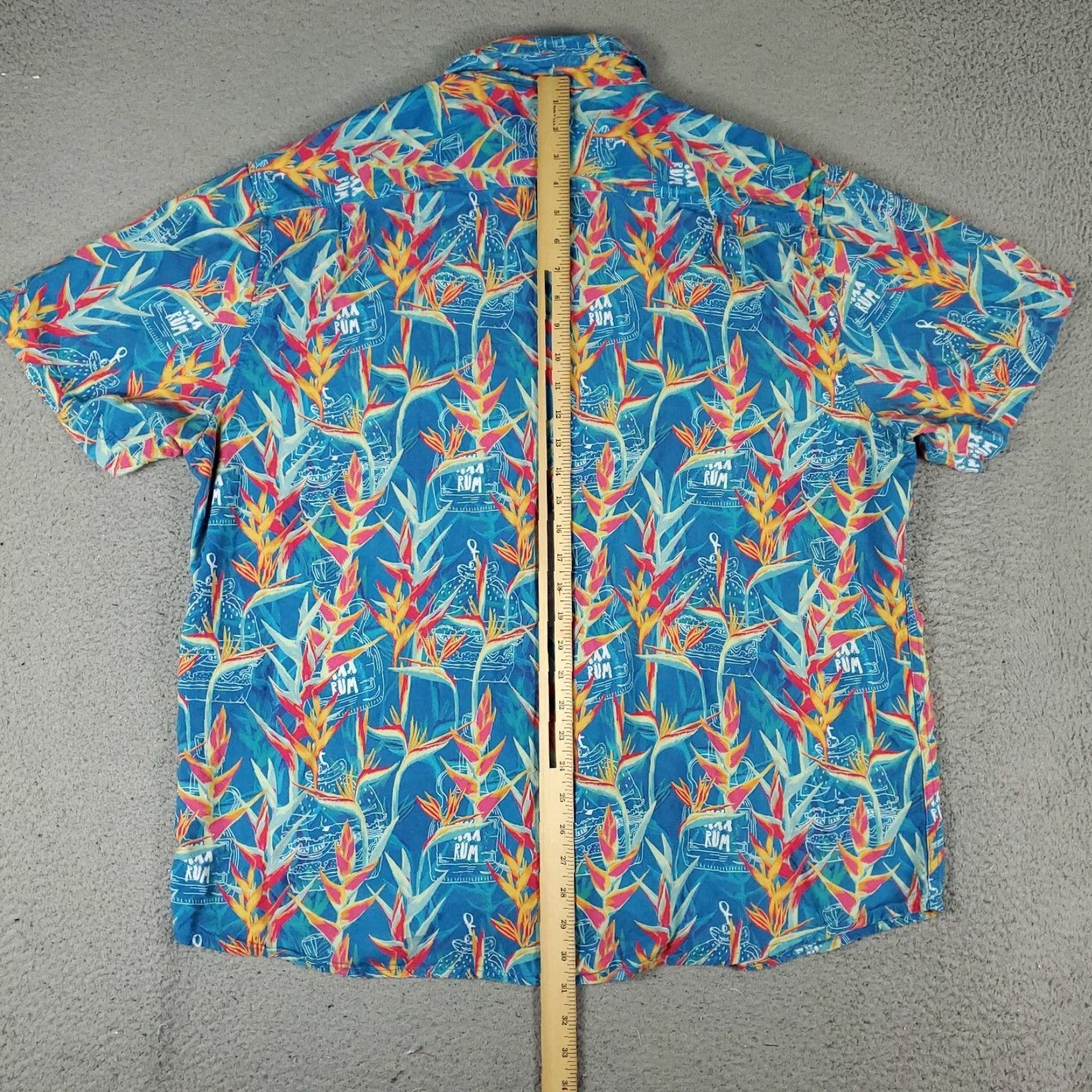 Paradise BALLS Beachwear Shirt Mens 2XL Floral Hawaiian Short Sleeve Button-Up Aloha Ivory Viscose Rayon, Beach/Cocktail/Travel, Mens Size US XXL / EU 58 / 5 - 4 Thumbnail