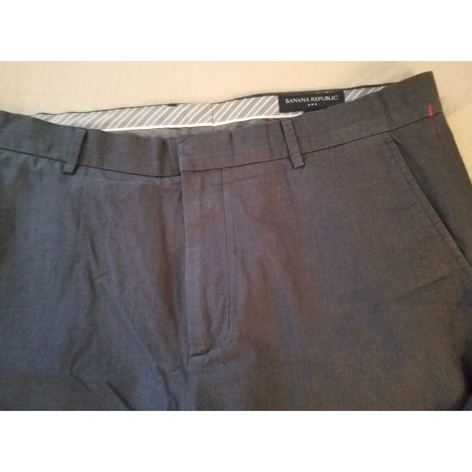 Banana Republic Mens Banana Republic Gray Cotton Dress Pants Chino Trouser 36x30 Size US 36 / EU 52 - 4 Thumbnail