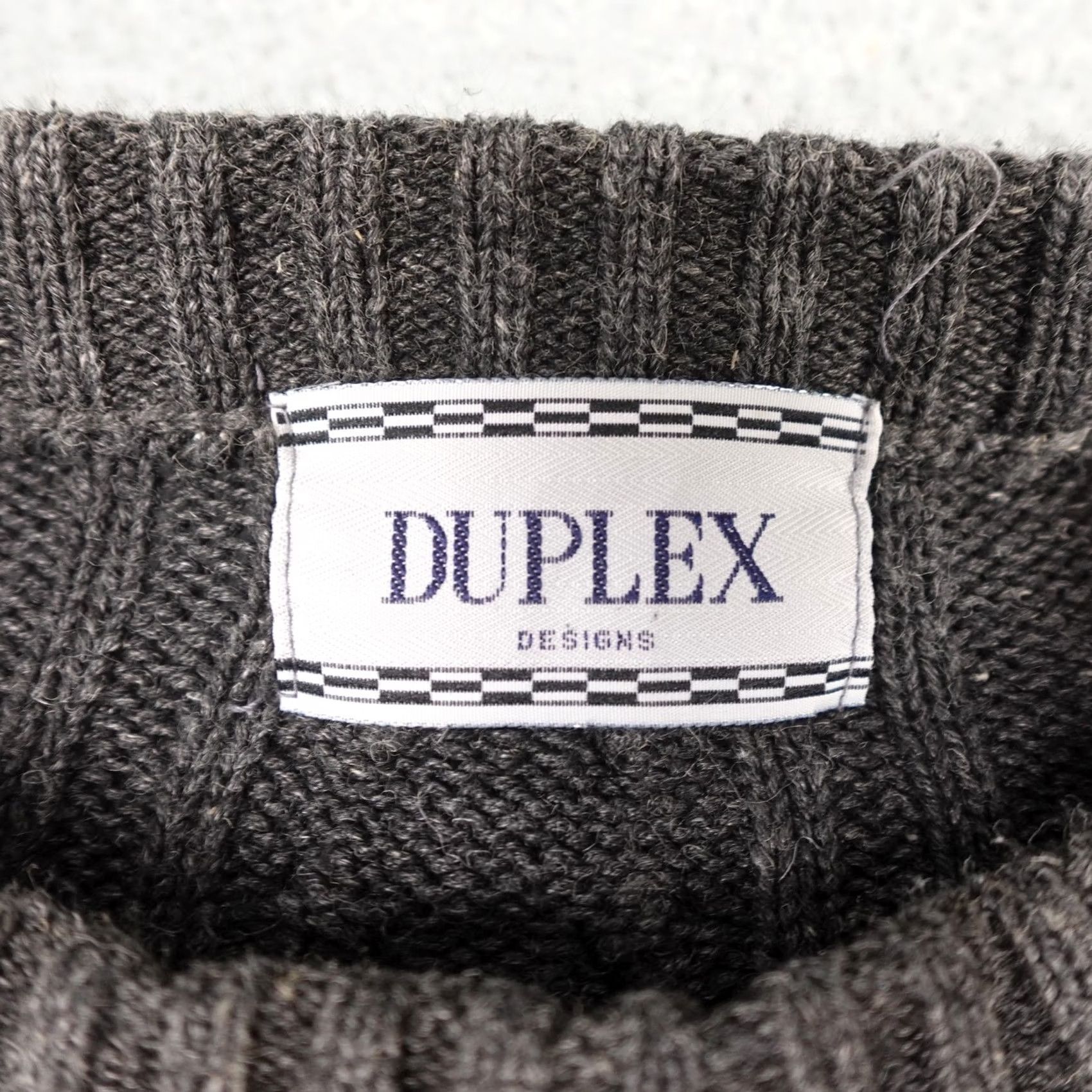 4SDESIGNS VINTAGE Duplex Designs Sweater Mens XL Gray Cable Knit Crewneck Pullover 90s Size US XL / EU 56 / 4 - 2 Thumbnail
