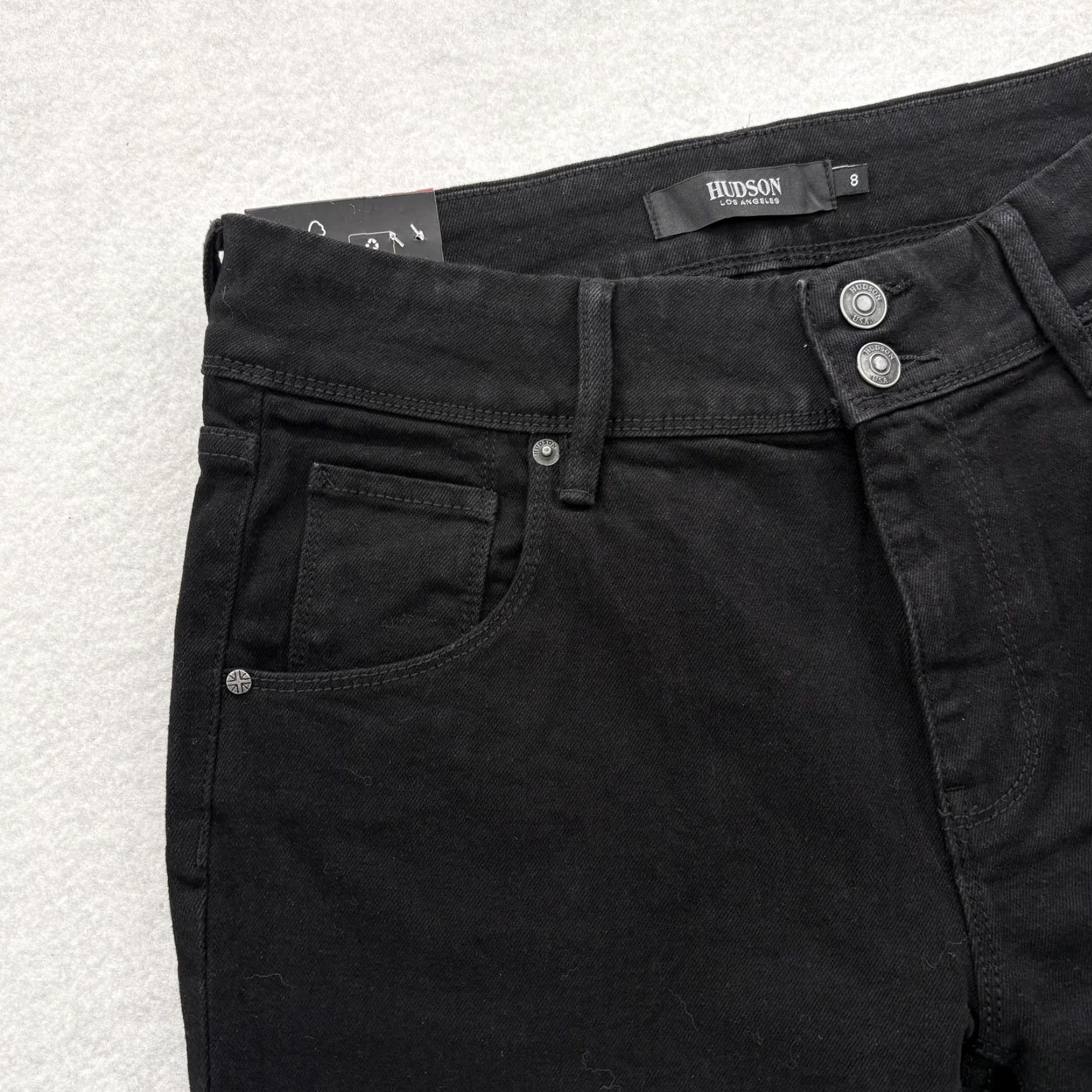 Hudson Hudson Jeans Womens 8 Mid Rise Skinny Stretch Denim Flap Pockets Ankle Black Size 30" / US 8 / IT 44 - 3 Thumbnail
