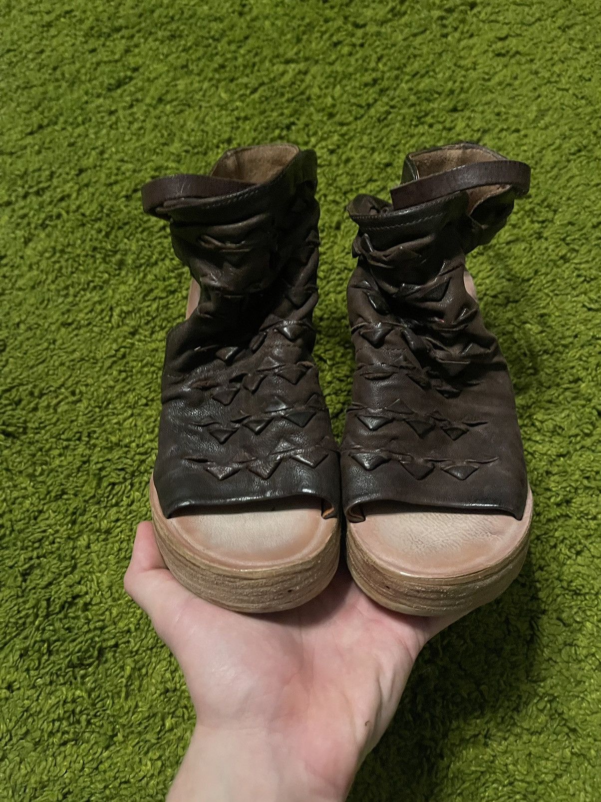 A.S.98 × Designer Airsteps A.S. 98 avant garde real leather sandals shoes Size US 9 / IT 39 - 6 Thumbnail