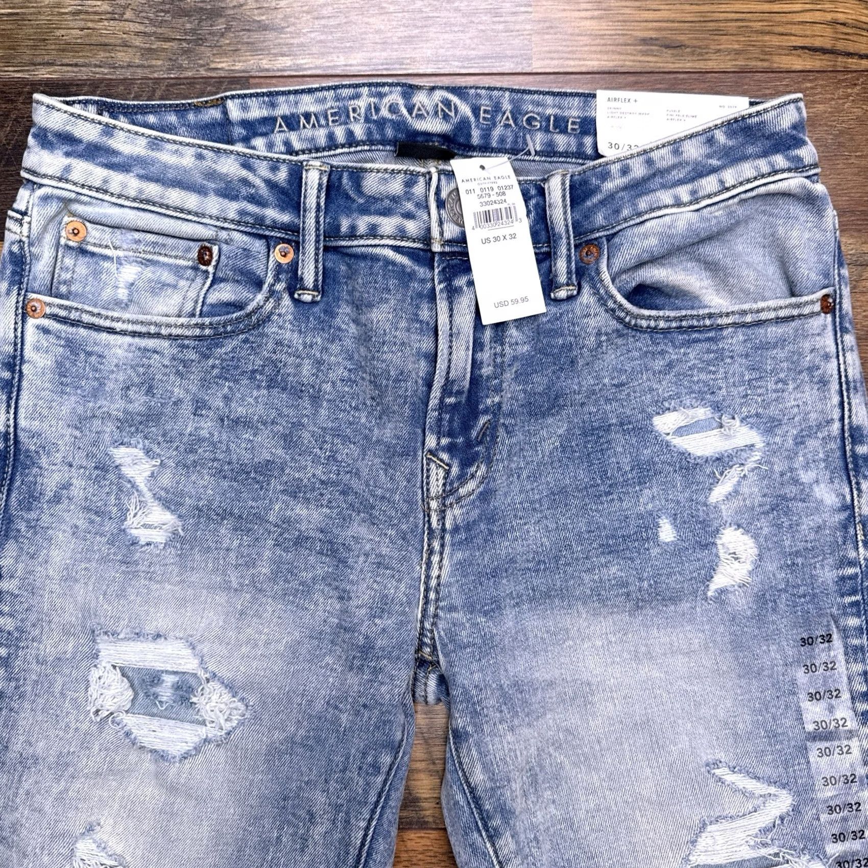 American Eagle Outfitters American Eagle Outfitters Jeans Slim Skinny 5-Pocket Denim Regular 30x32 Blue Distressed Stretch Belt Loops Logo Size US 30 / EU 46 - 2 Thumbnail