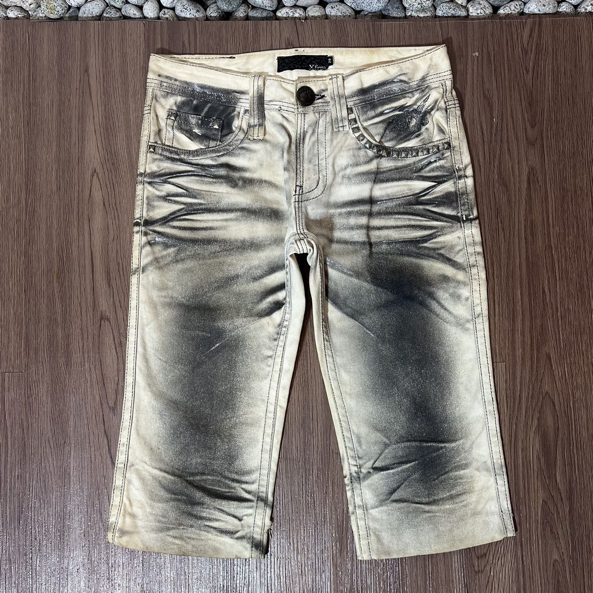 Seditionaries Xfrm Studded Clawmark Short Jeans Size US 31 - 1 Thumbnail
