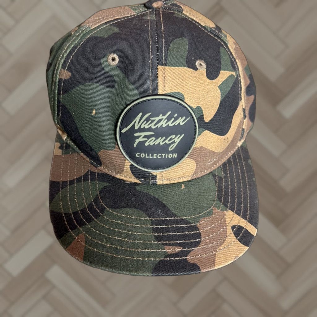 Vintage Nuthin Fancy Collection Logo Duck Camo Hat Snapback Cap - Men’s One Size Beige Camouflage USA Hunting Adjustable Cap Size ONE SIZE - 1 Thumbnail