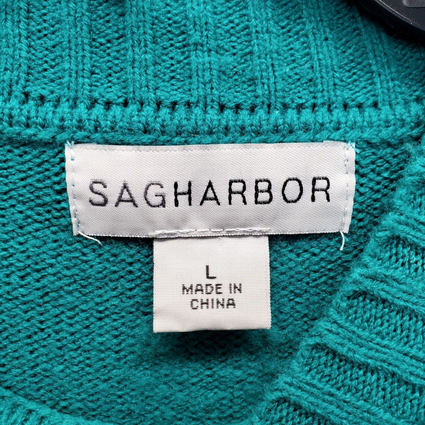 Vintage Sag Harbor Womens Large Green Knit Raglan Sleeve Crew Neck Pullover Sweater Size L / US 10 / IT 46 - 5 Thumbnail