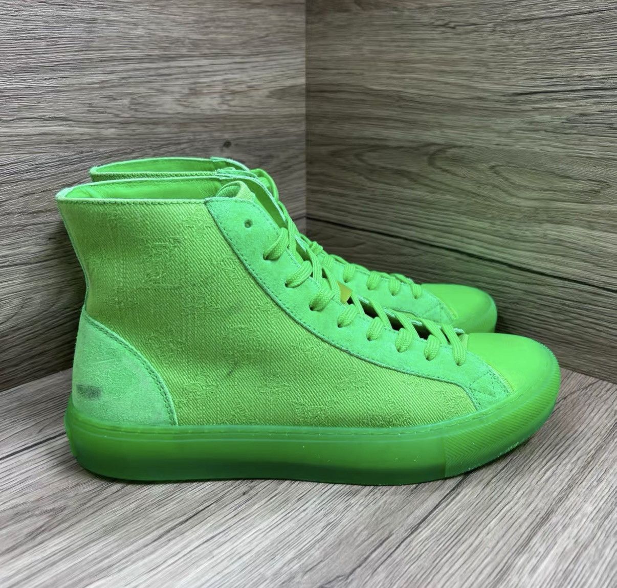 Louis Vuitton Louis Vuitton Tattoo Green Denim Sneakers J41 Size US 8 / EU 41 - 4 Thumbnail