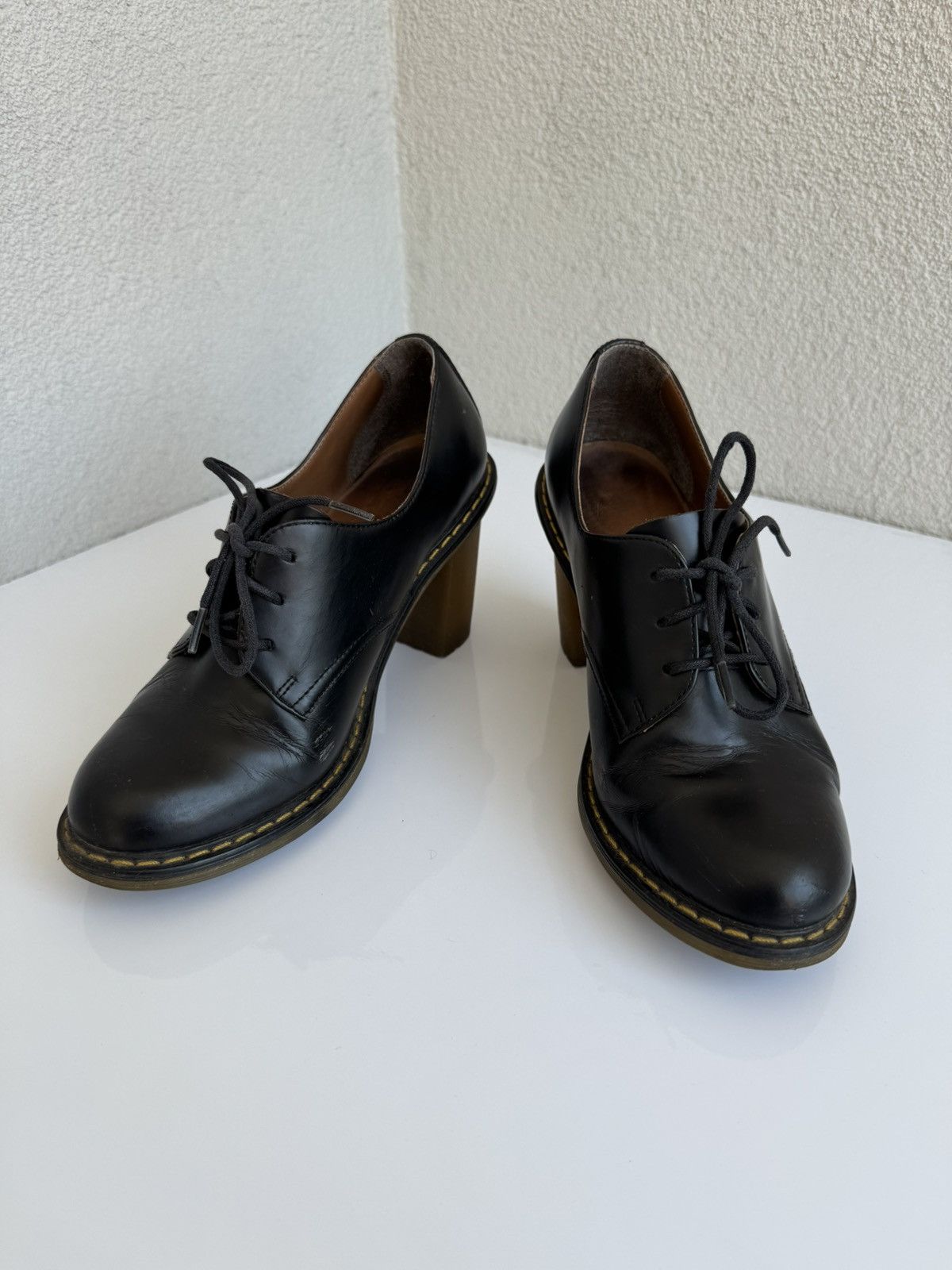 Dr. Martens Dr. Martens Women’s Black Leather Heeled Oxford Shoes Size US 6 / IT 36 - 8 Thumbnail