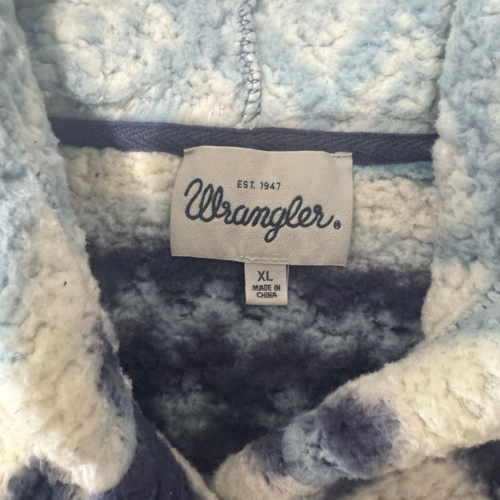Wrangler Wrangler Women's Button Hooded Western Fleece Jacket XL Blue Size XL / US 12-14 / IT 48-50 - 4 Thumbnail