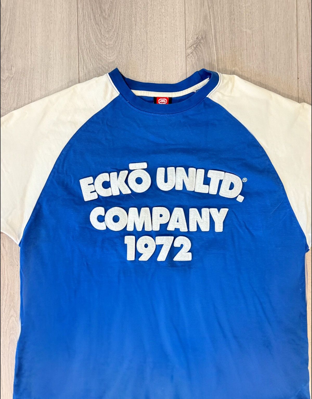 Ecko Unltd. Y2K Ecko Untld. Baggy Blue & White Embroidered Graphic Tee Size US XL / EU 56 / 4 - 1 Thumbnail