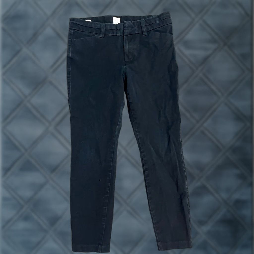 Gap Gap Slim City Cropped Black Solid mid rise trousers slacks pants Size 2 Size 26" / US 2 / IT 38 - 1 Thumbnail