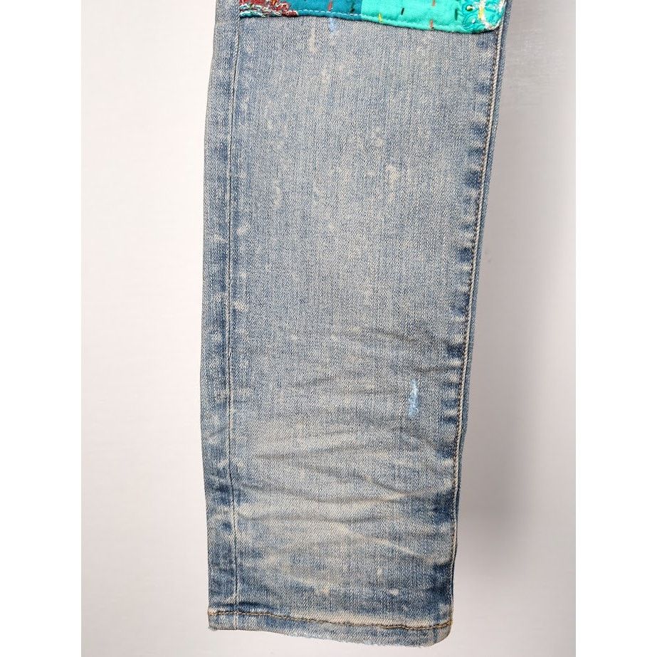 Amiri o1rshd1 Quilted Artpatch Jeans in Clay Indigo Size US 32 / EU 48 - 5 Thumbnail