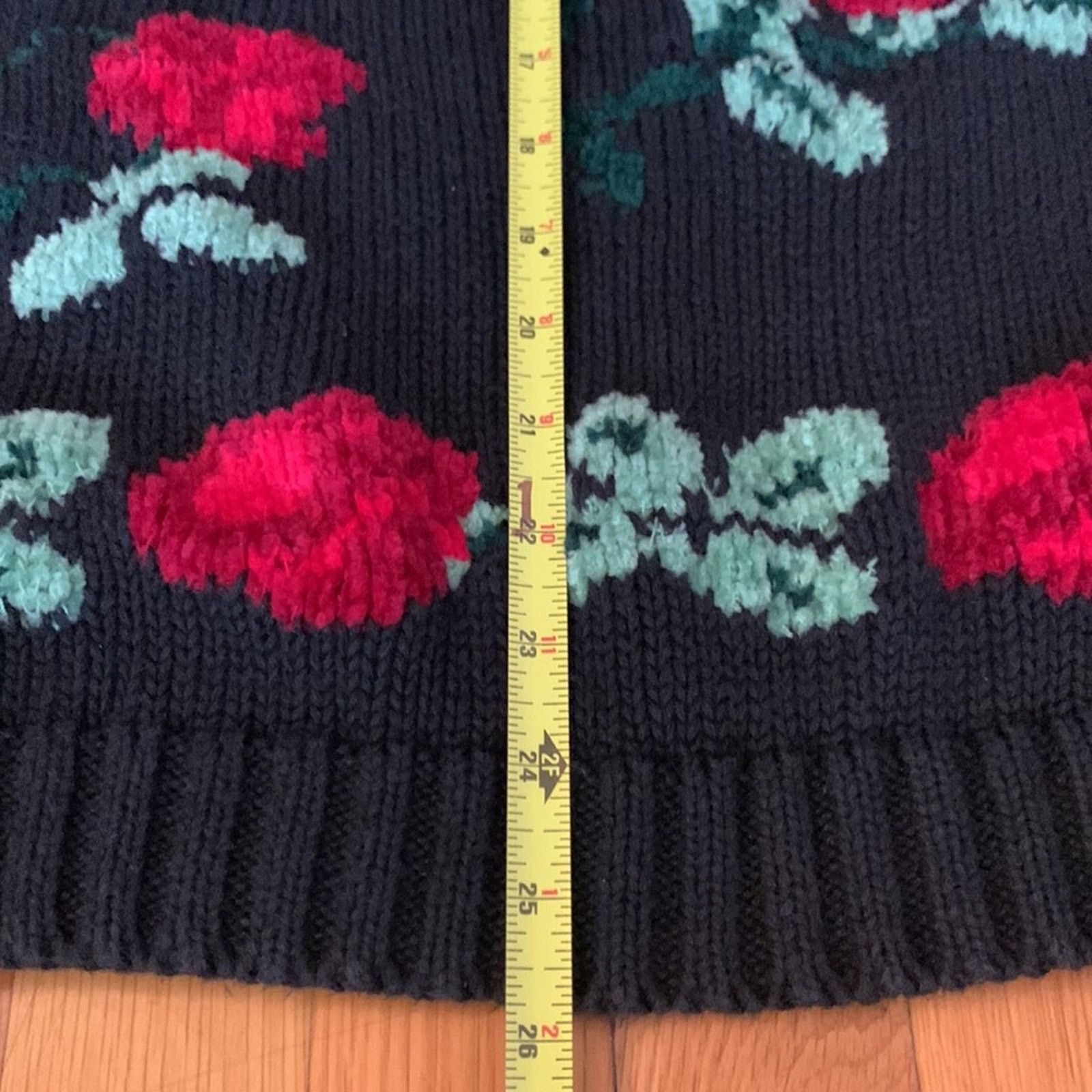 Vintage 80’s Allison Smith Roses floral chenille sweater Size M / US 6-8 / IT 42-44 - 6 Thumbnail