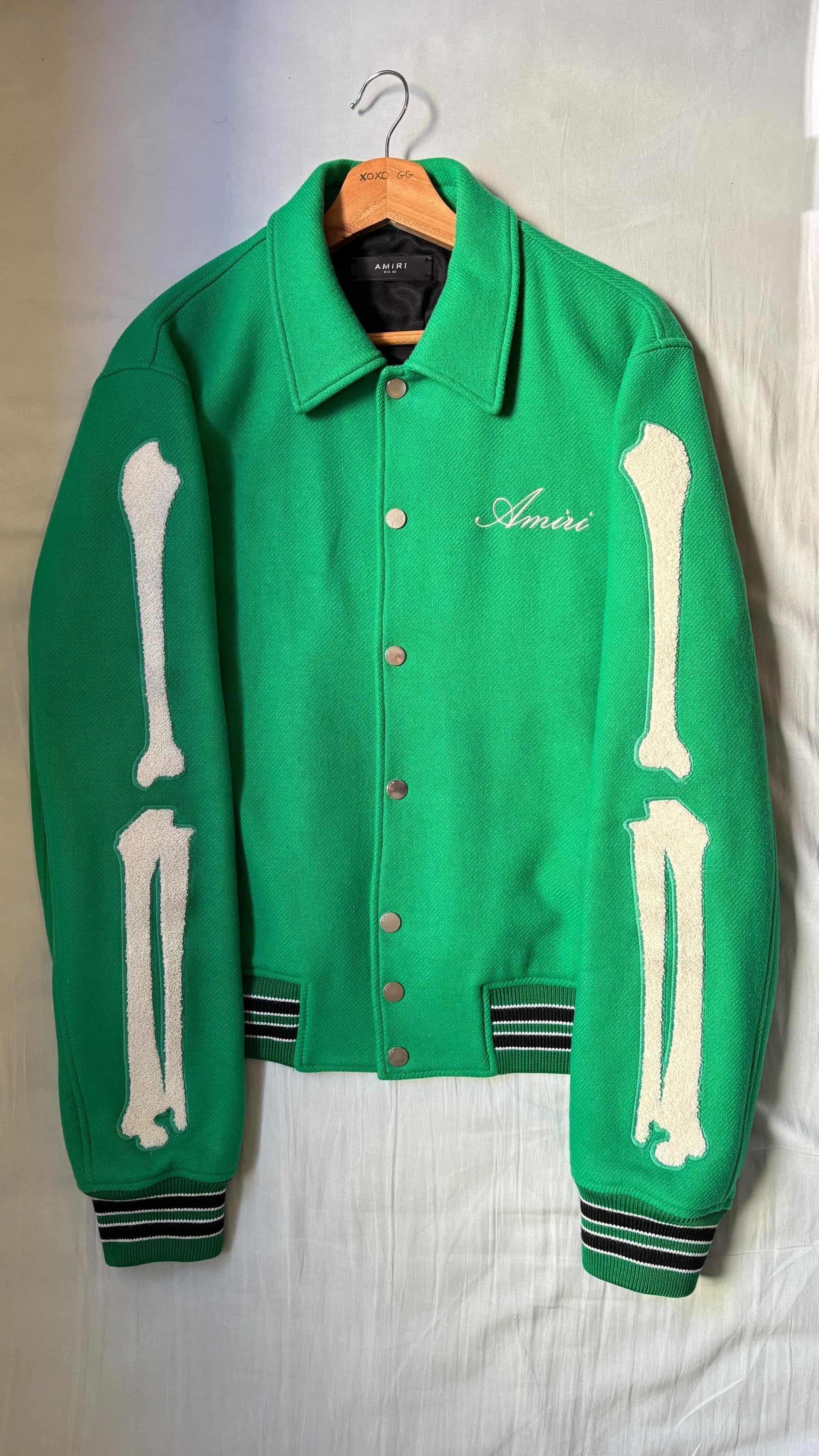 Amiri Amiri Bones Varsity Jacket Green - dmc99 Size US M / EU 48-50 / 2 - 1 Thumbnail