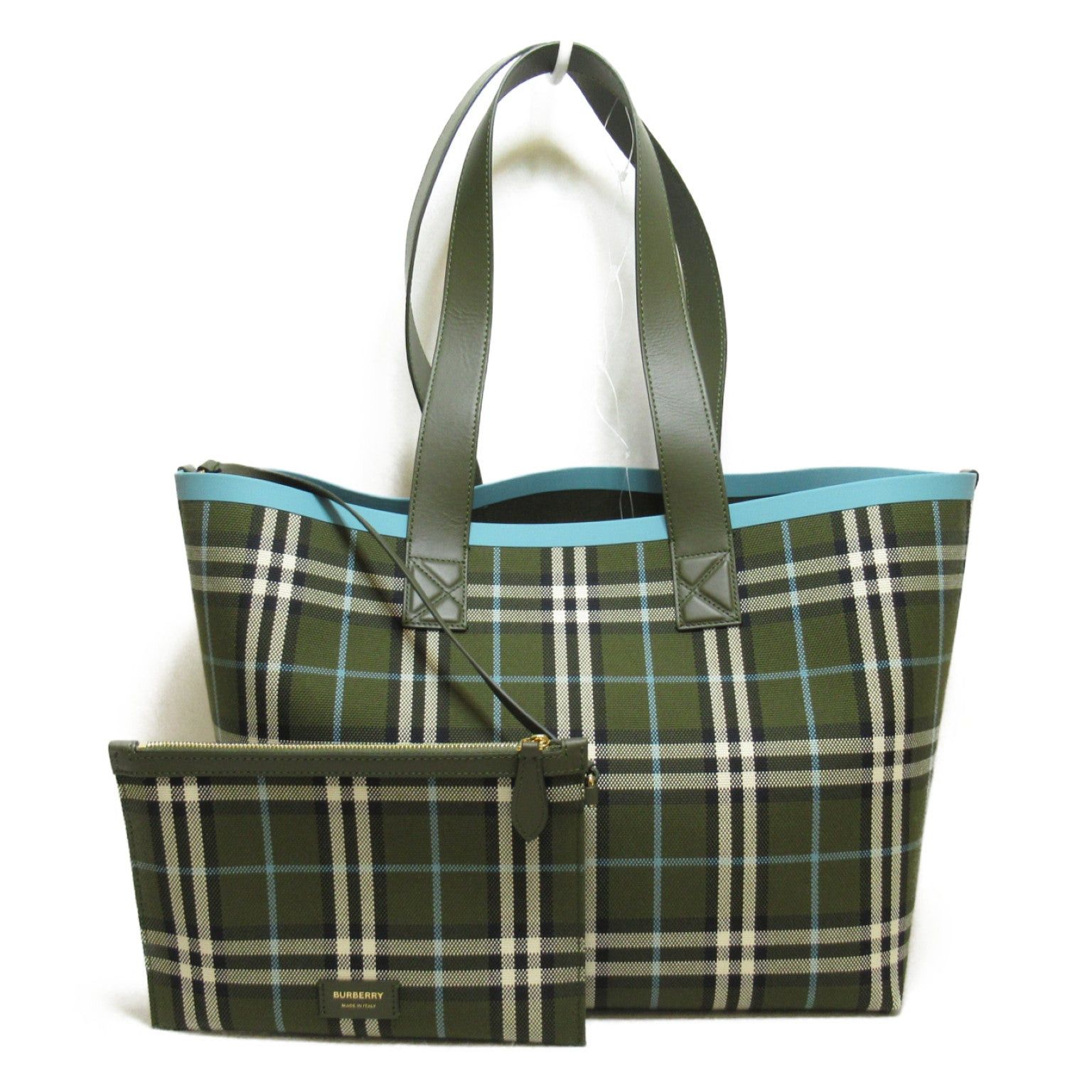 Burberry Burberry Tote Bag Handbag Cotton Green Olive Size ONE SIZE - 1 Thumbnail