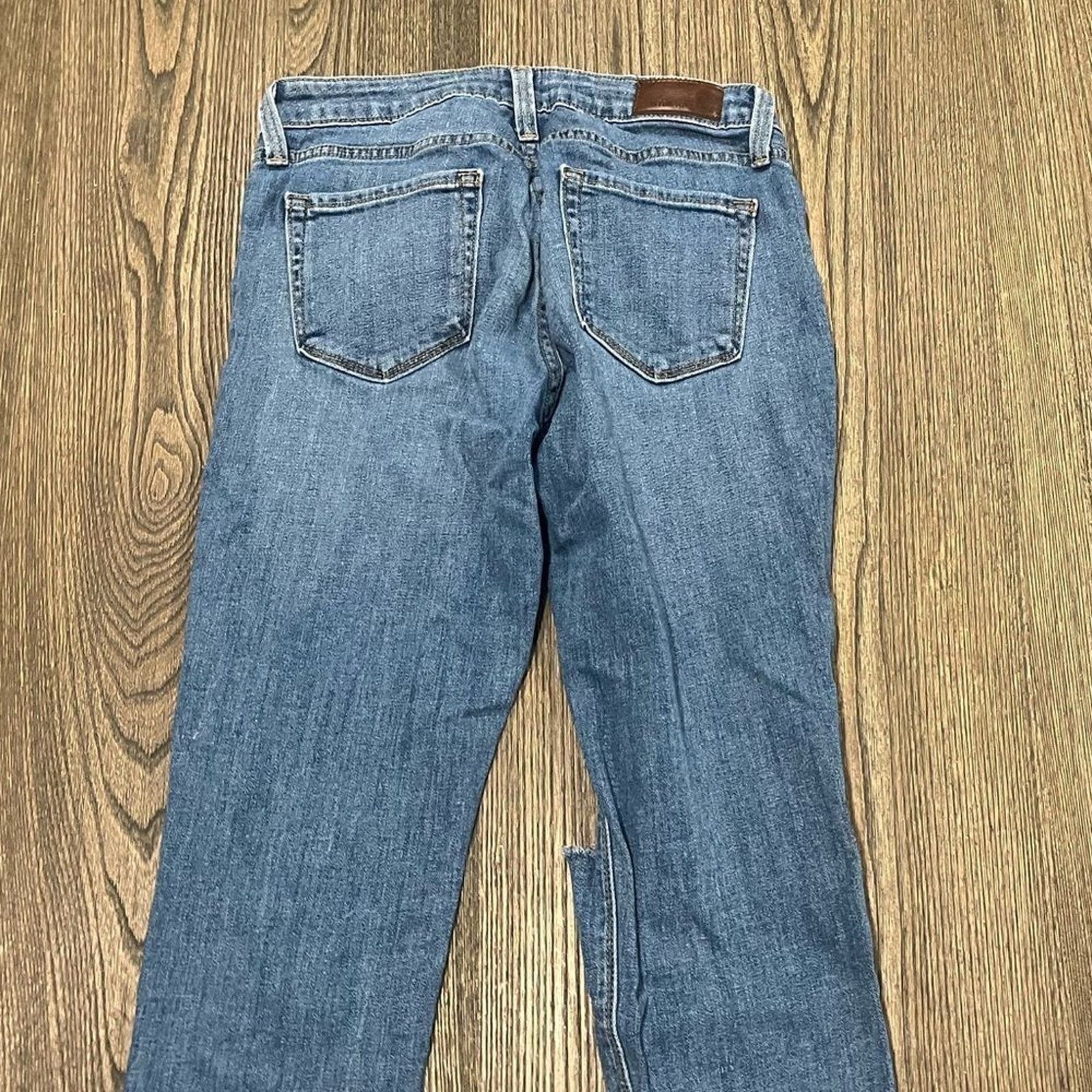 Other Just Black Denim Blue Distressed Raw Hem Skinny Jeans Sz 28 Size 28" / US 6 / IT 42 - 12 Thumbnail
