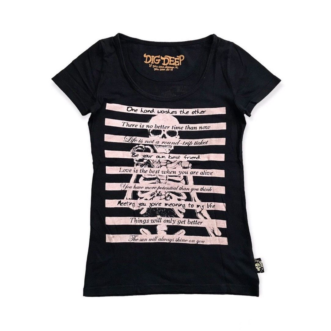 Japanese Brand DIG DEEP Punk Design Women Tee Size S / US 4 / IT 40 - 1 Thumbnail