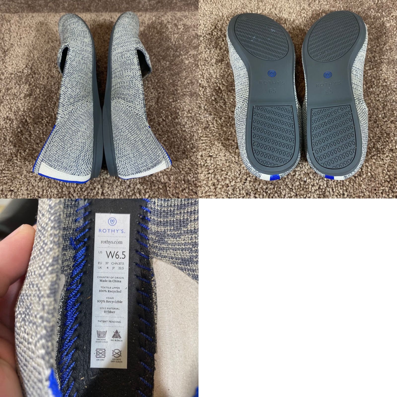 Rothy's **ROTHY'S Women's Gray Ballet Flat Size 6.5 Workwear** User: ROTHY'S Women's Gray Ballet Flat Size 6.5 Workwear Size US 7 / IT 37 - 8 Thumbnail