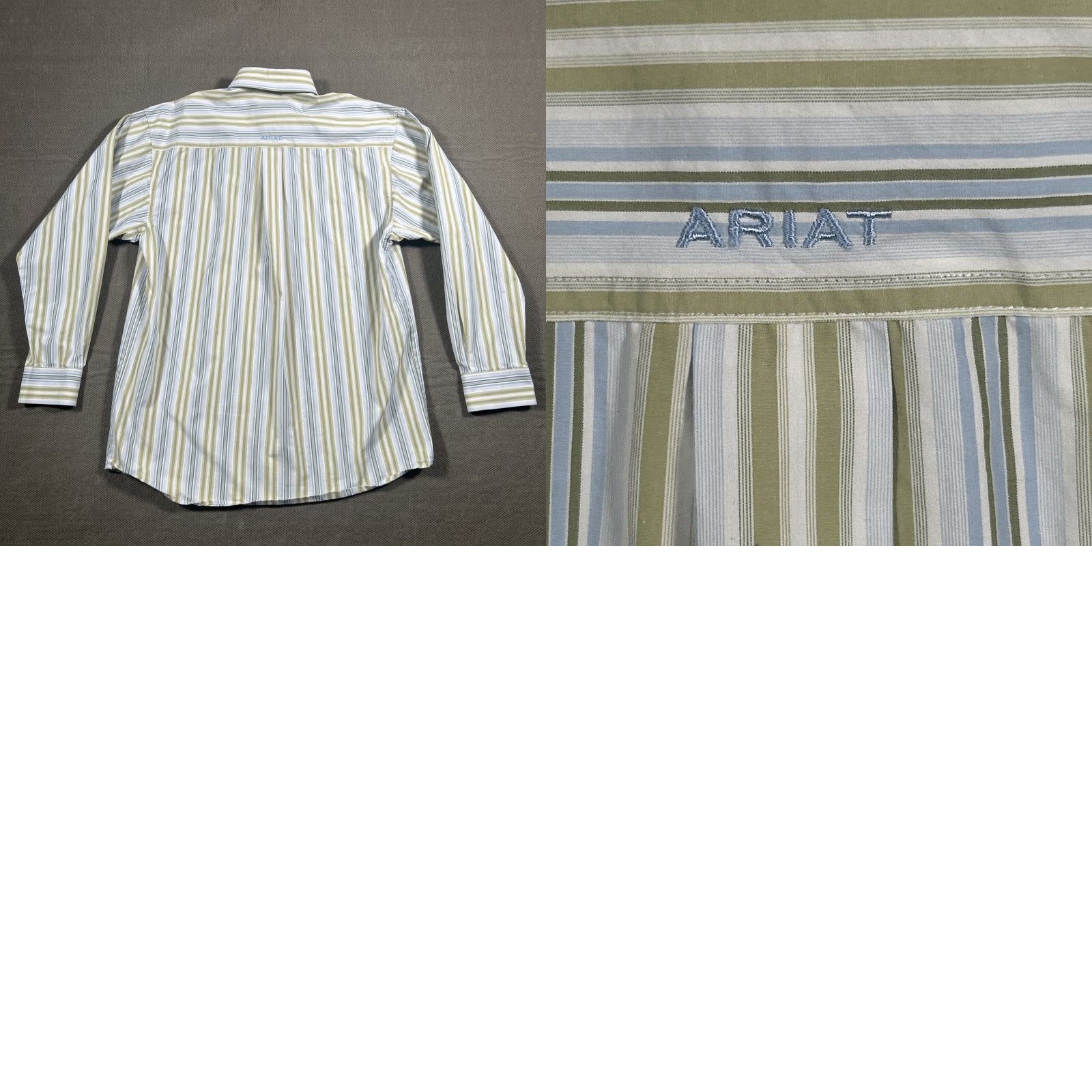 Ariat Ariat Button Down Long Sleeve Shirt Mens M Striped Blue Green Pattern Size US M / EU 48-50 / 2 - 9 Thumbnail