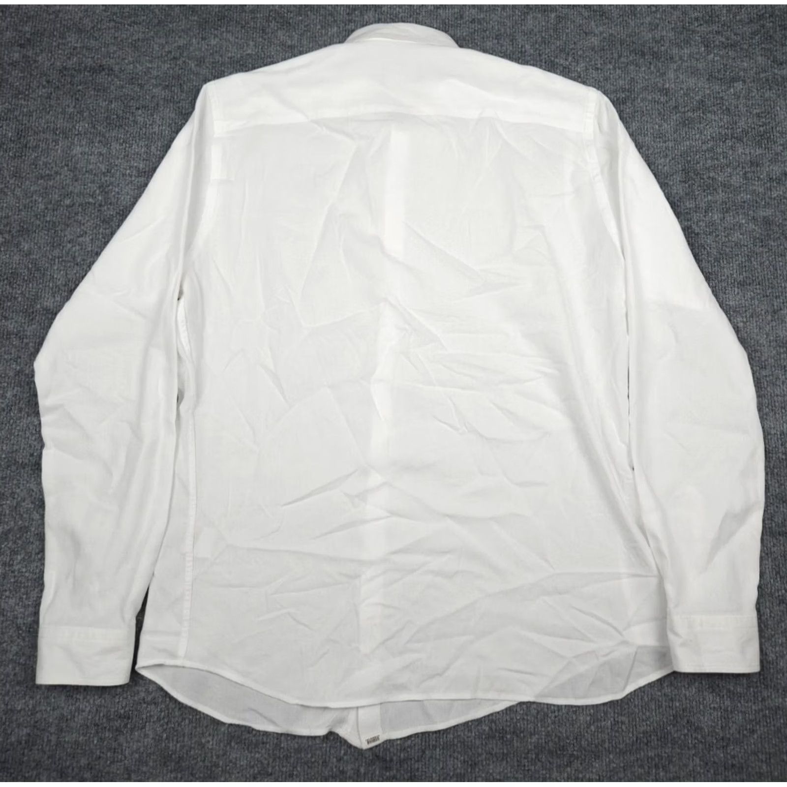 Balibaris Shirt Mens Medium White Button Up Long Sleeve Casual Cotton, Men's — image 4 of 6