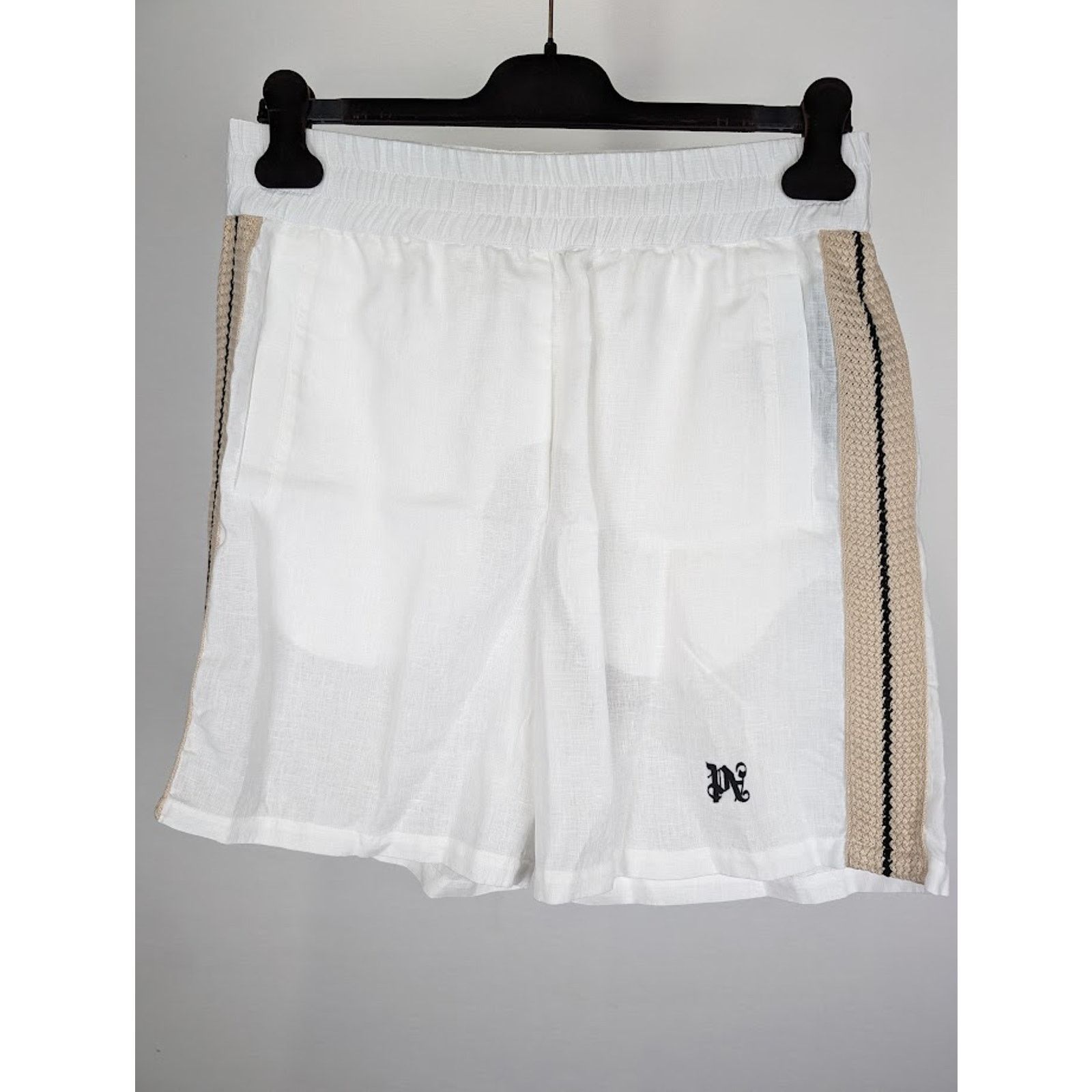 Palm Angels o1rshd1 PA Monogram Track Short in Off White/Black Size US 34 / EU 50 - 2 Thumbnail