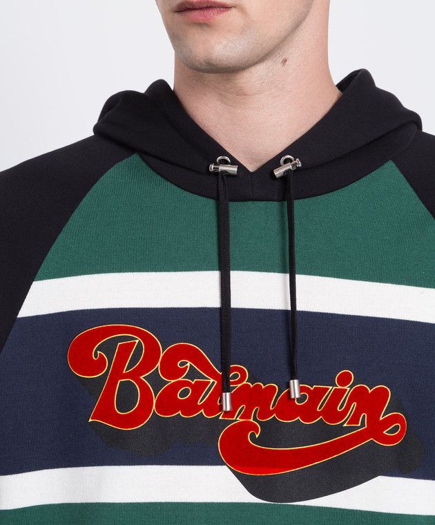 Balmain o1y0426 Logo Hoodie in Multicolor Size US M / EU 48-50 / 2 - 3 Thumbnail