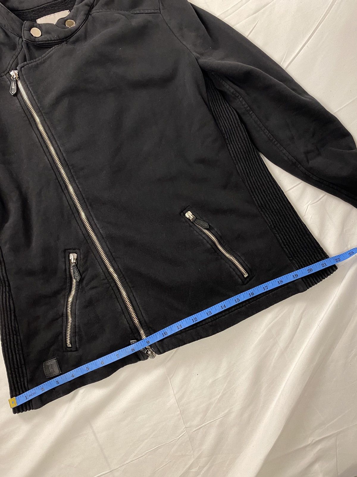 Balmain Rare 🔥 Pierre Balmain Black Biker Asymmetrical Jacket Size US M / EU 48-50 / 2 - 15 Thumbnail