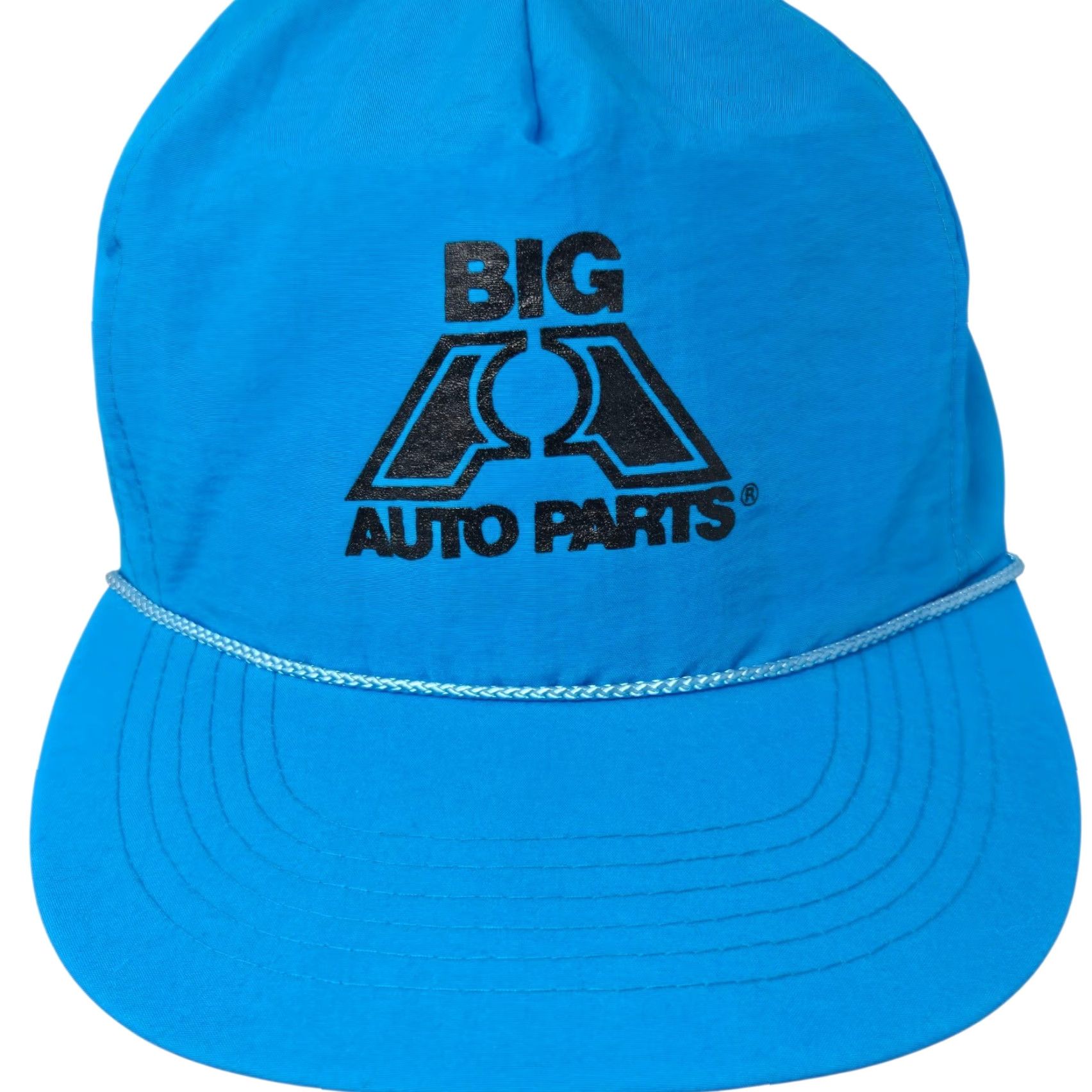 Vintage VINTAGE Big A Auto Parts Snapback Hat Blue 100% Nylon Rope Adjustable Mens Blue & White 80's 90's Size ONE SIZE - 3 Thumbnail