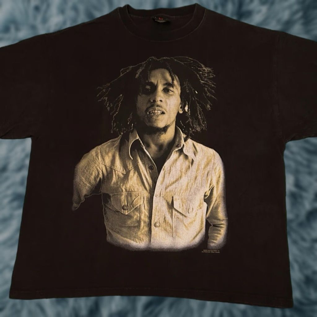VINTAGE Bob Marley Rasta Reggae 420 Weed VTG 2003 Shirt Mens XL Zion 90s Band Hip Hop Music Y2k Black Short Sleeve T-Shirt Mens XL