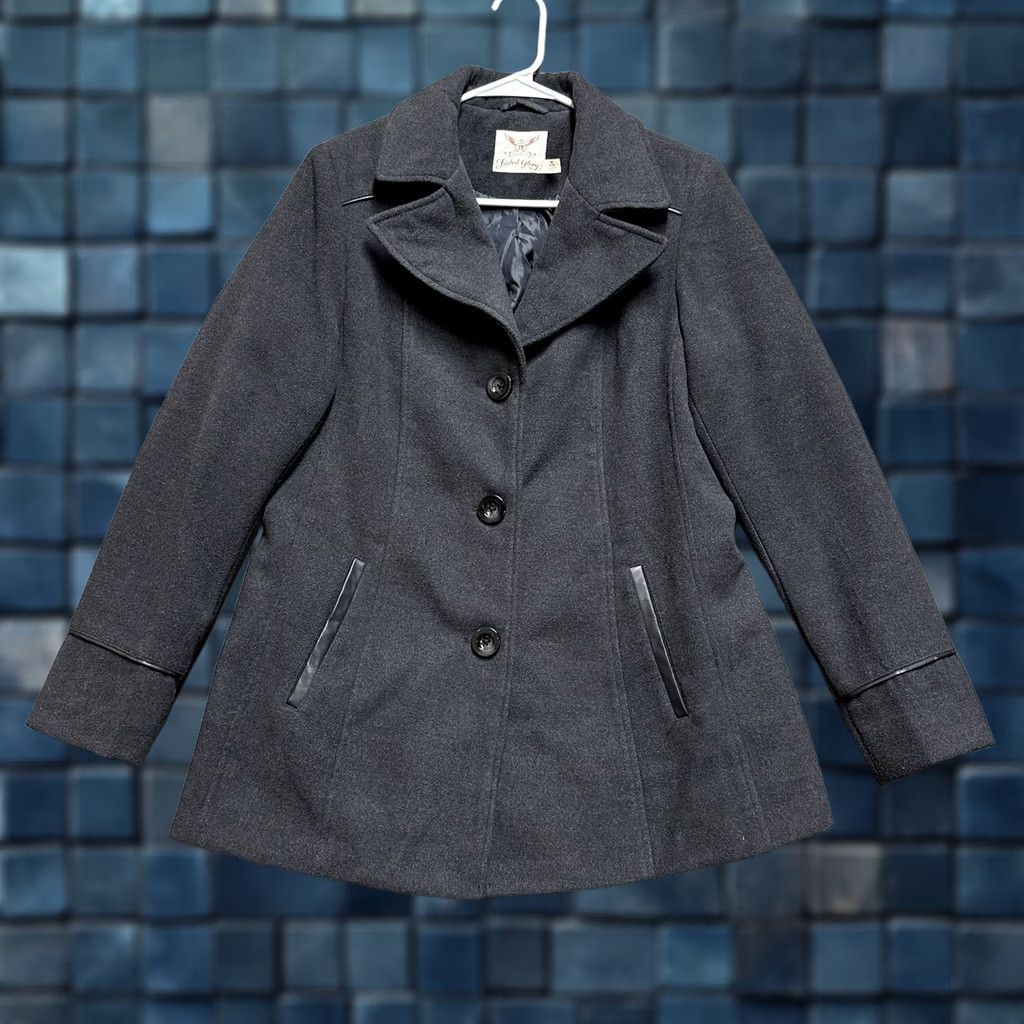 Faded Glory Faded Glory Pea Coat Womens M Gray Long Sleeve Casual Overcoat Size M / US 6-8 / IT 42-44 - 1 Thumbnail