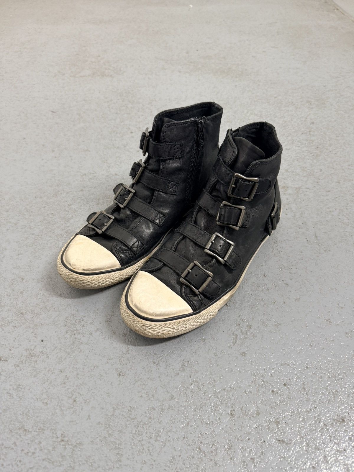 ASH ASH Studded Skull High Top Zip Sneakers | Grailed