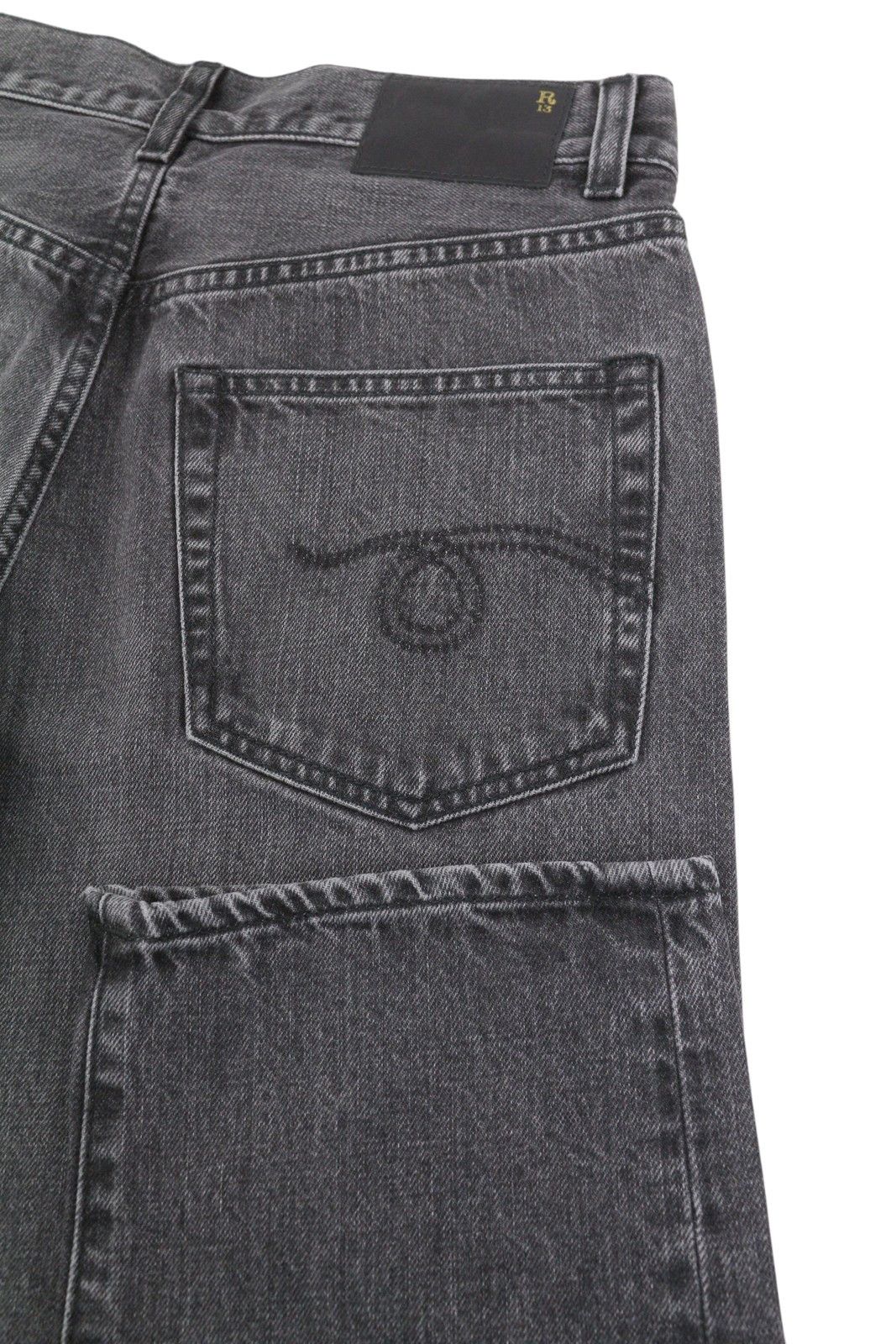 R13 BOYFRIEND 23 Wilson Black Whiskers Faded Zip PS25 86680 Size 23" - 5 Thumbnail