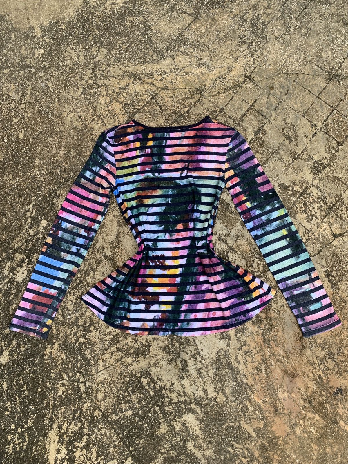 Desigual × Japanese Brand y2k Desigual Spain Multicolor Floral Beady Longsleeve Top Size M / US 6-8 / IT 42-44 - 4 Thumbnail