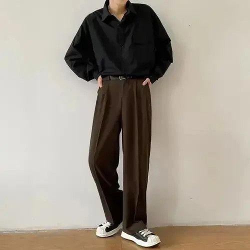 VIBE Brown Baggy Straight Leg Pants Size US 32 / EU 48 - 1 Thumbnail