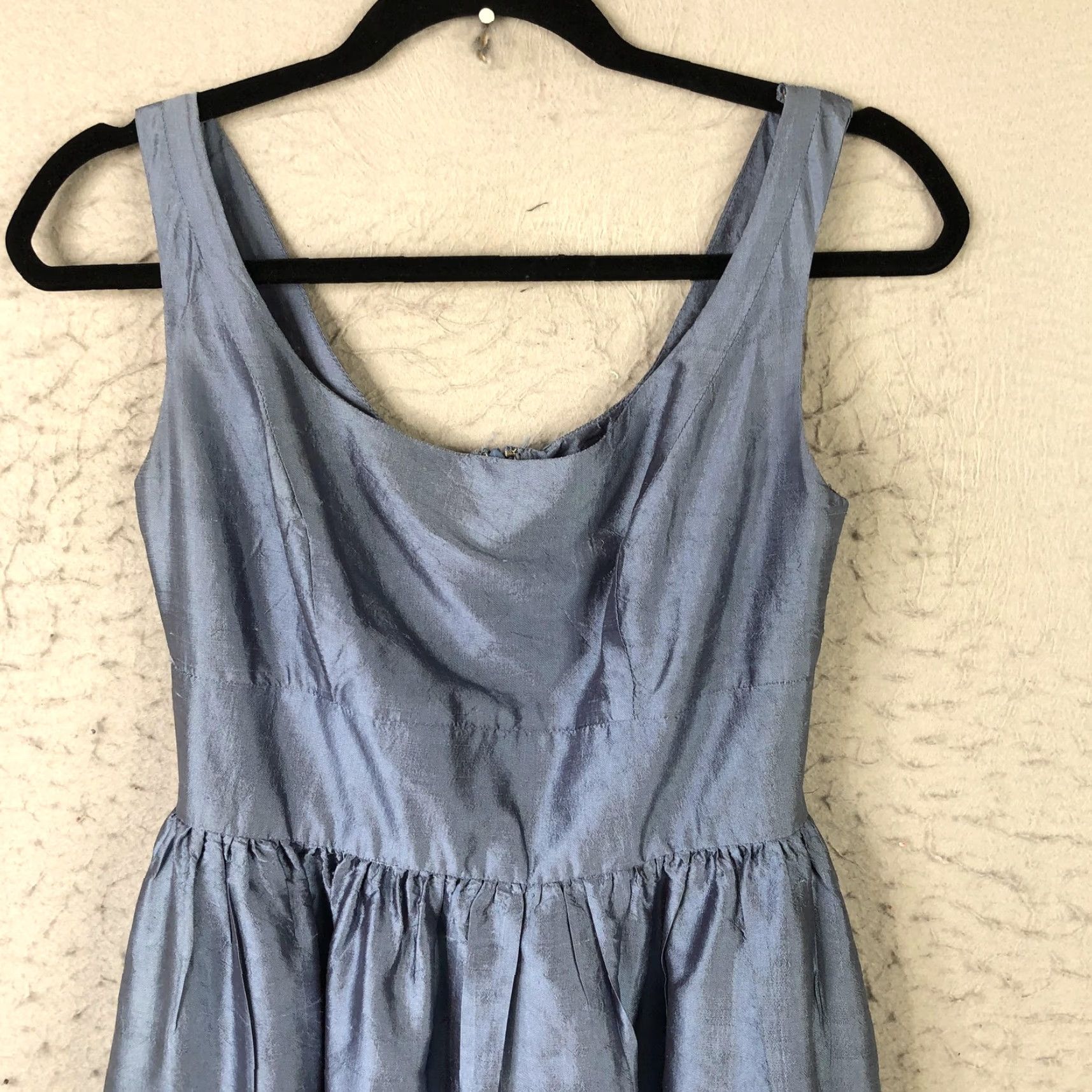 Vintage Lula Kate Dress Womens 4 Blue Silk Maxi Scoop Neck Sleeveless Formal Gown Size S / US 4 / IT 40 - 6 Thumbnail