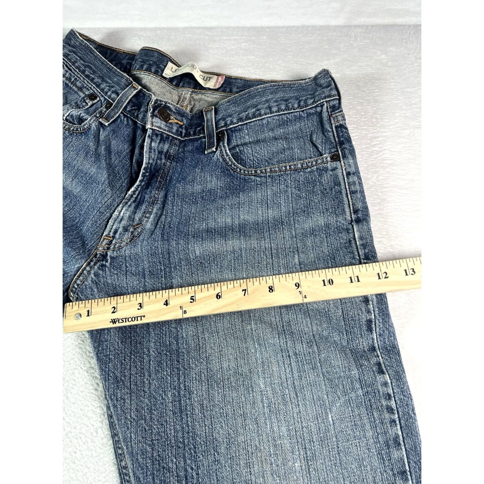 Levi's VINTAGE Levi's 527 Jeans Mens Regular Bootcut 33x30 Blue Denim Distressed Cowboy 90s USA Mens Size US 33 - 6 Thumbnail