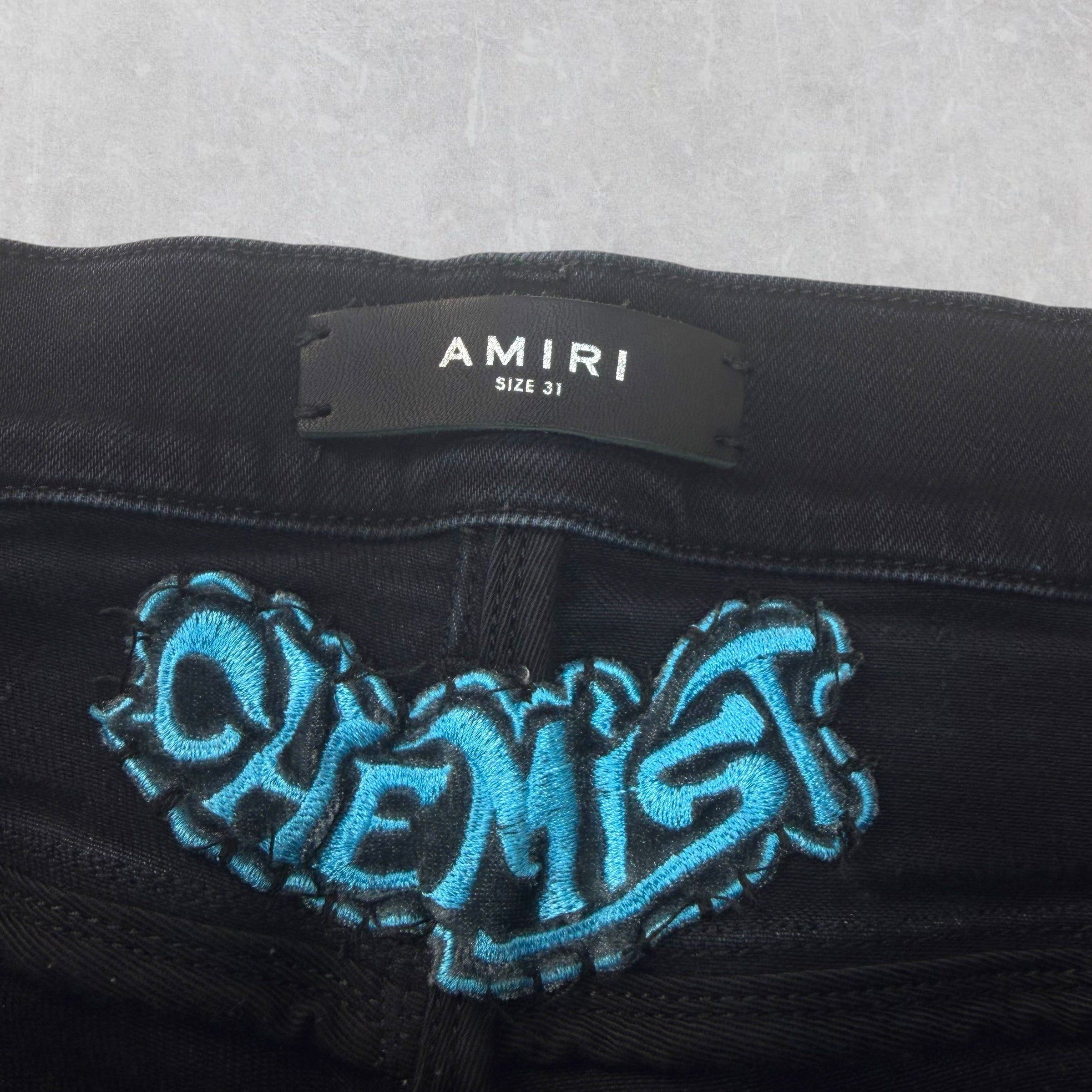 Amiri Amiri x Chemist Blue Suede Star Black Jeans 31 Size US 31 - 6 Thumbnail