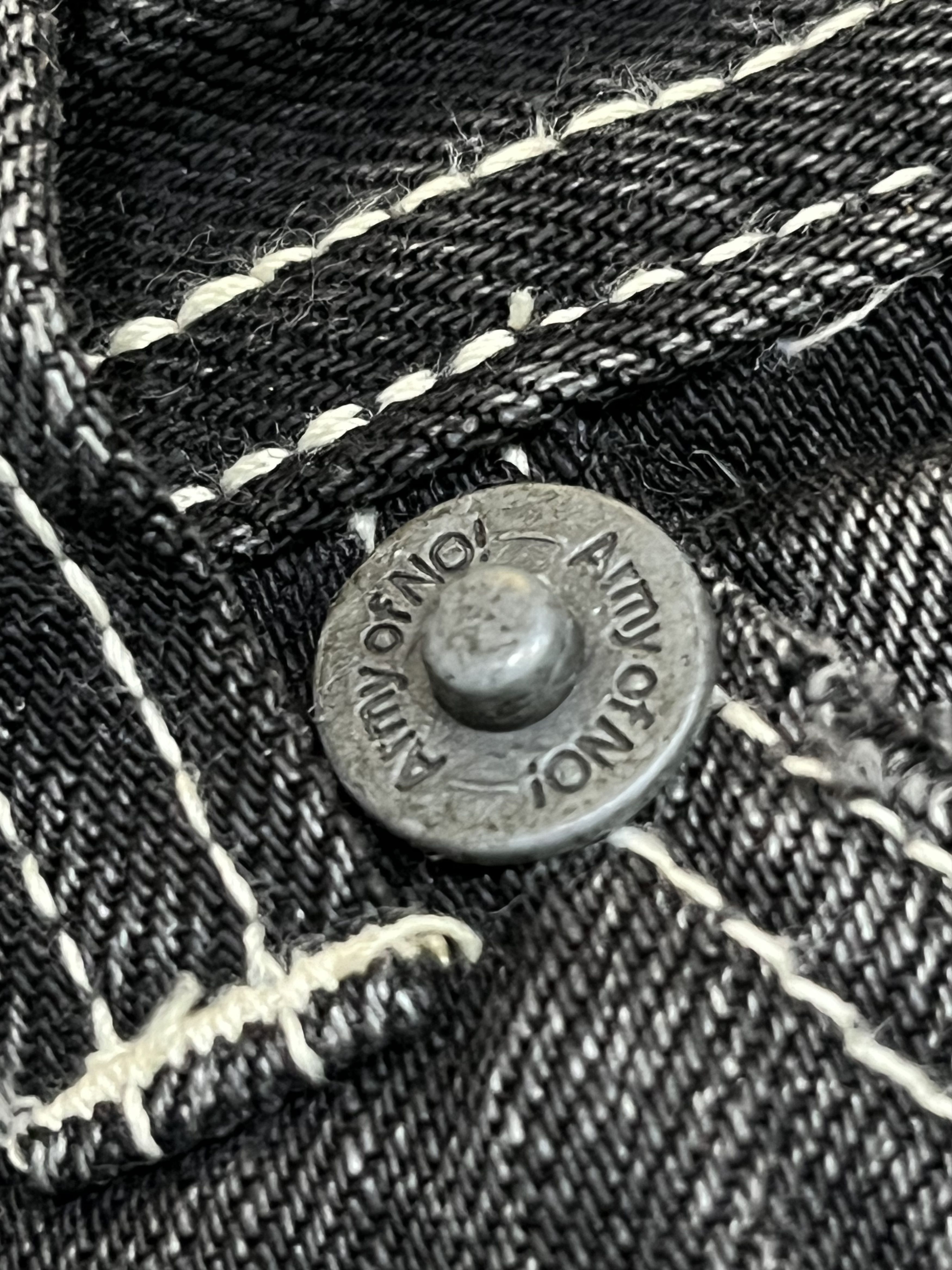 Black Label 🔥ARMY OF NO! Grunge Blow Out Knee Clawmark Distressed Denim Size US 29 - 12 Thumbnail